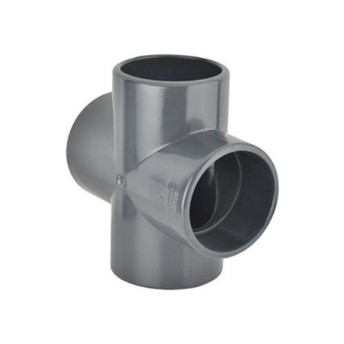 PVC 90º YAPIŞTIRMA MUFLU KRUVA ( İSTAVROZ ) ( Ø 90 )  ( 1 ADET )