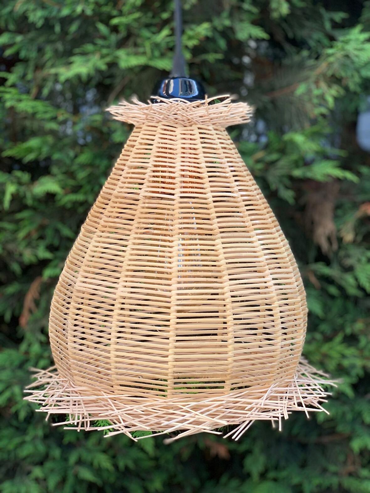 Mady Aksesuar Hasır, Rattan, Bambu Avize 30 cm -Bohem Aydınlatma-Mutfak,Antre,Salon,Ofis