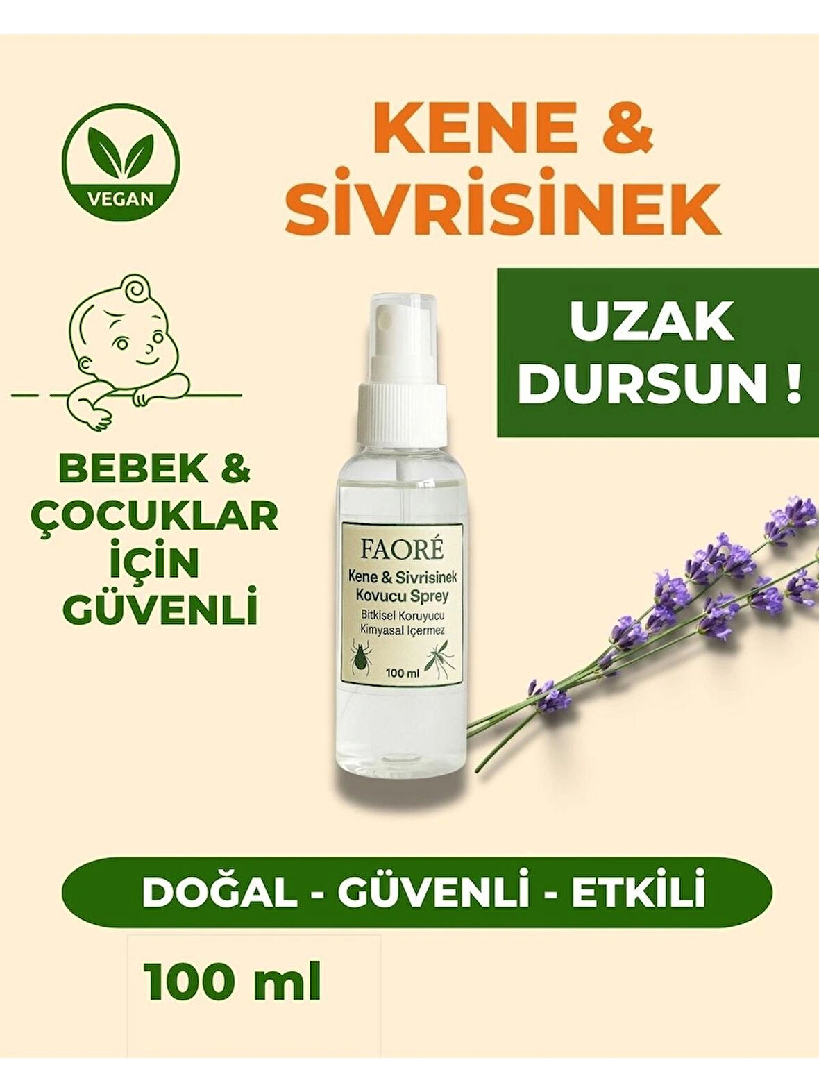 Doğal Sivrisinek Ve Kene Kovucu Sprey 100 ml | Bebek Ve Çocuklara Uygun Bitkisel Formül