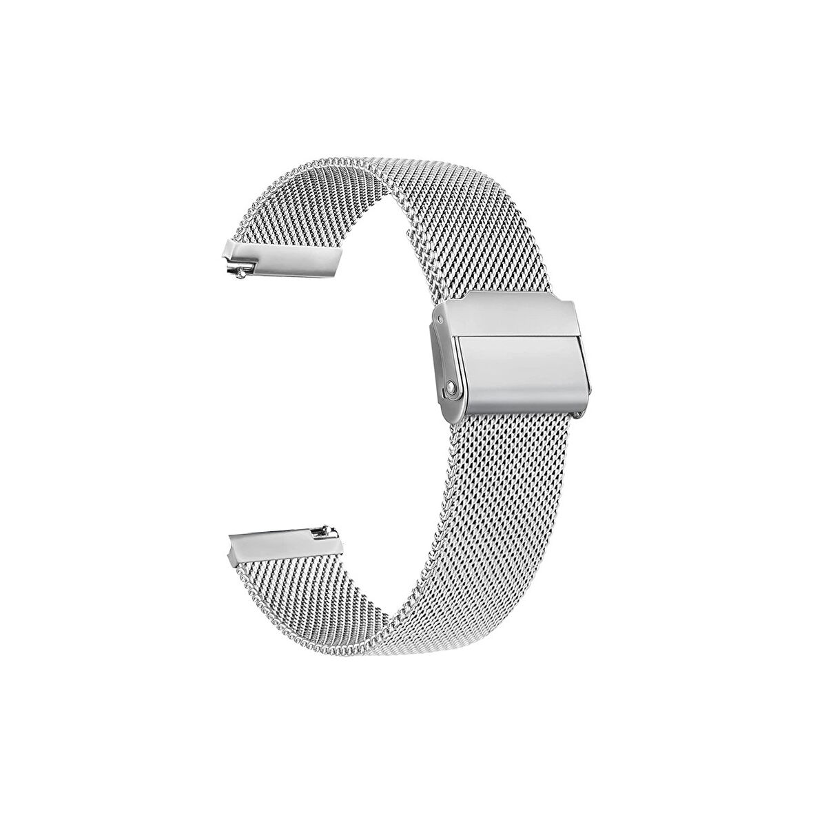 Amazfit Gtr Lite 47MM Kordon Çıtçıtlı Hasır Metal Örgülü KRD45 Gümüş