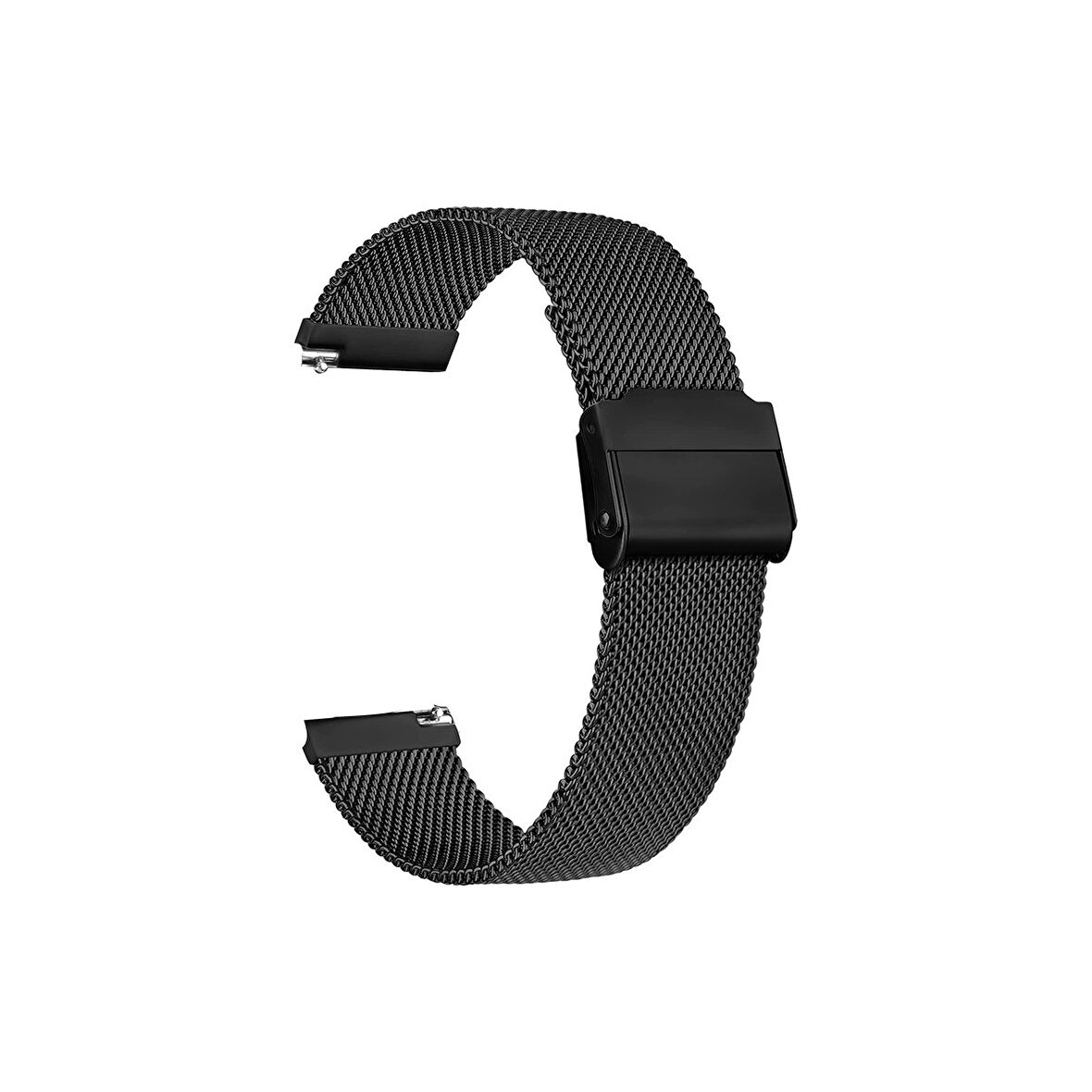 Samsung Galaxy Watch 3 45MM Kordon Çıtçıtlı Hasır Metal Örgülü KRD45 Siyah