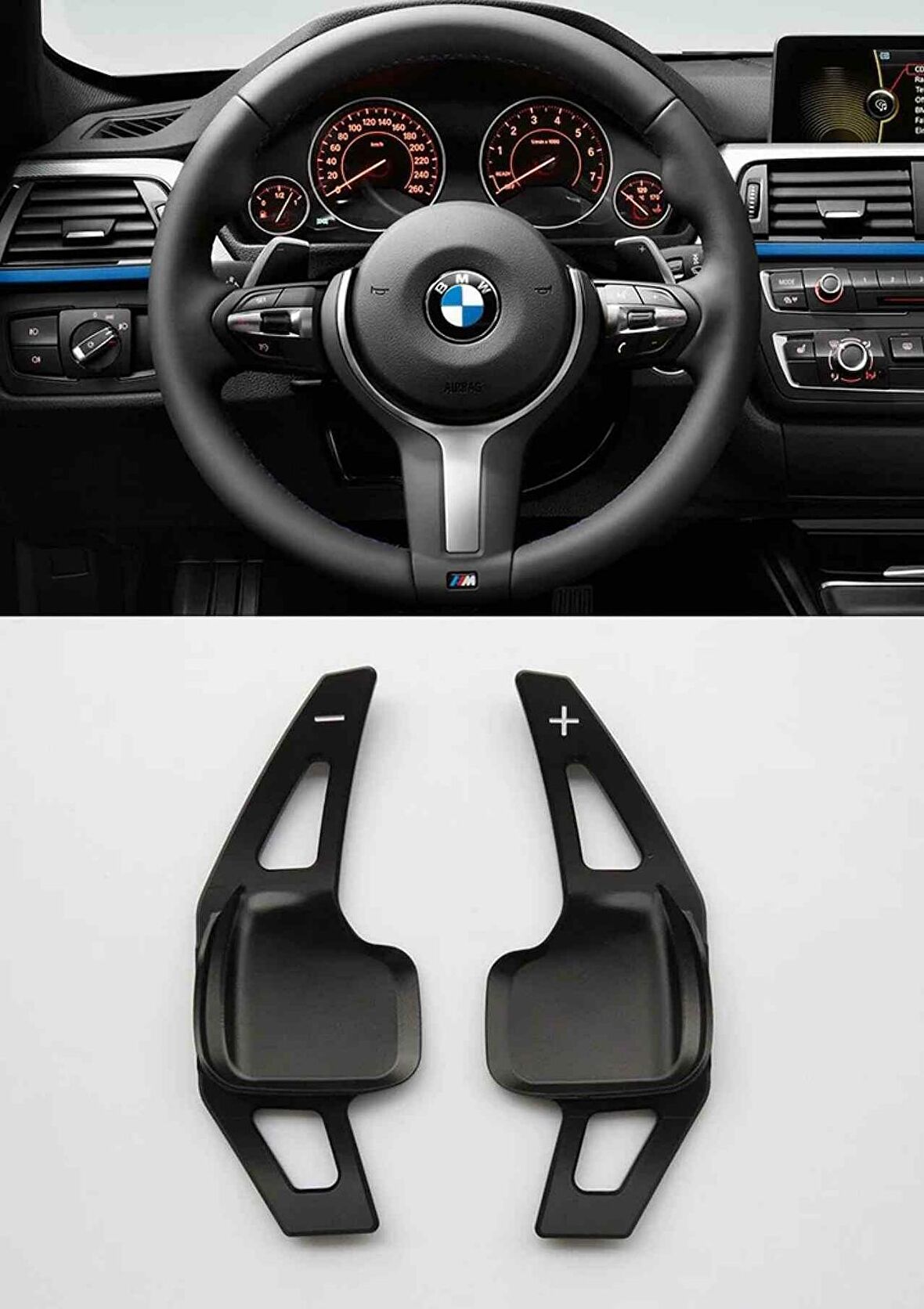 Bmw F30 M Direksiyon F1 Vites Kulakçık 2012-2019 arası Siyah