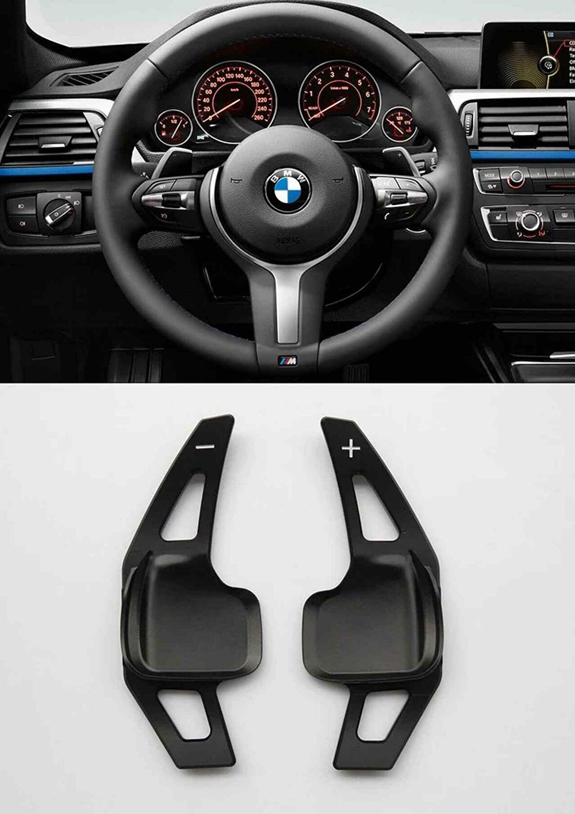 Bmw F25 M Direksiyon F1 Vites Kulakçık 2017-2018 arası Siyah