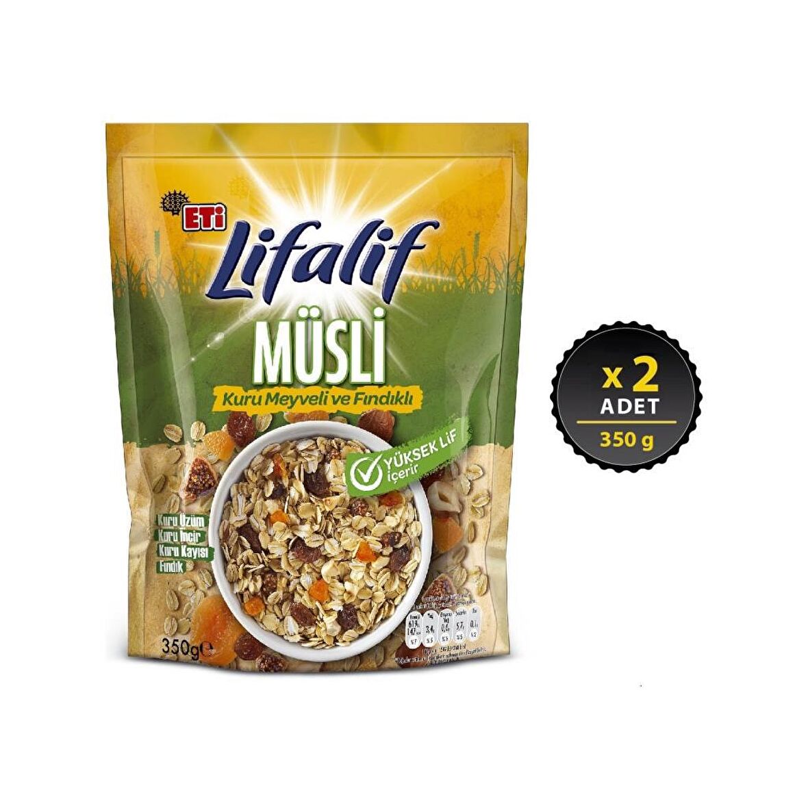 Eti Lifalif Kuru Meyveli Fındıklı Müsli 350 g x 2 Adet