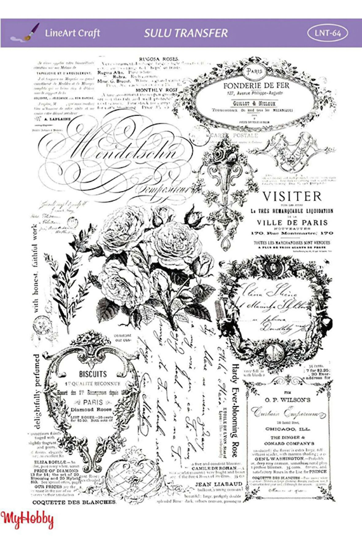 LineArt Sulu Transfer 25x35cm Vintage LNT64