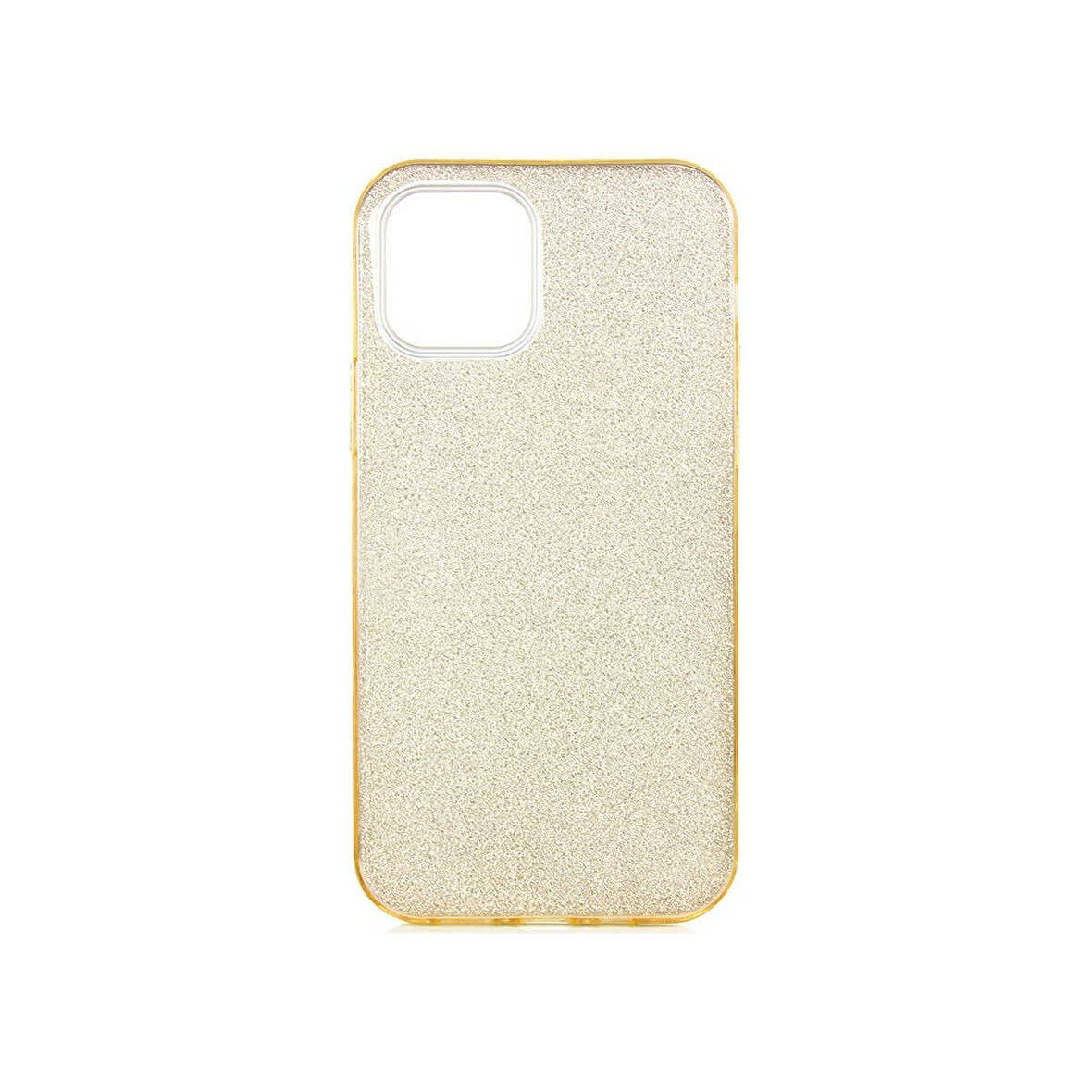 Teleplus Apple iPhone 12 Pro Max Kılıf Shining Simli Silikon Arka Kapak Gold