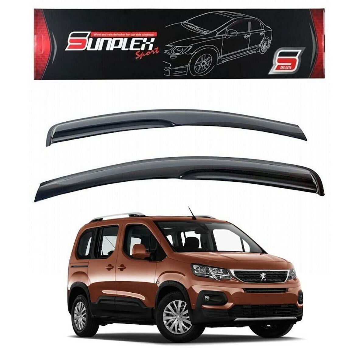 Peugeot Rifter Mugen Cam Rüzgarlığı 2018 sonrası 2'li Sunplex