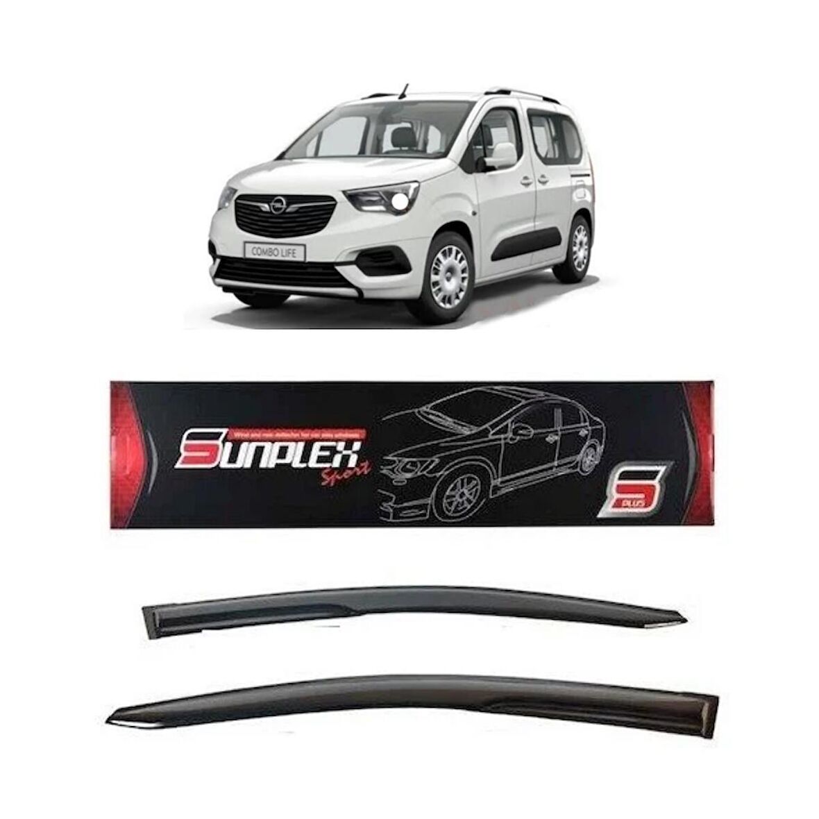 Opel Combo Mugen Cam Rüzgarlığı 2019 sonrası 2'li Sunplex