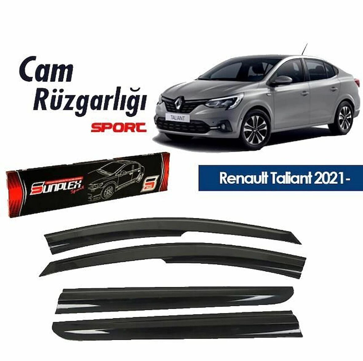 Renault Taliant Mugen Cam Rüzgarlığı 2021 sonrası 4'lü Sunplex
