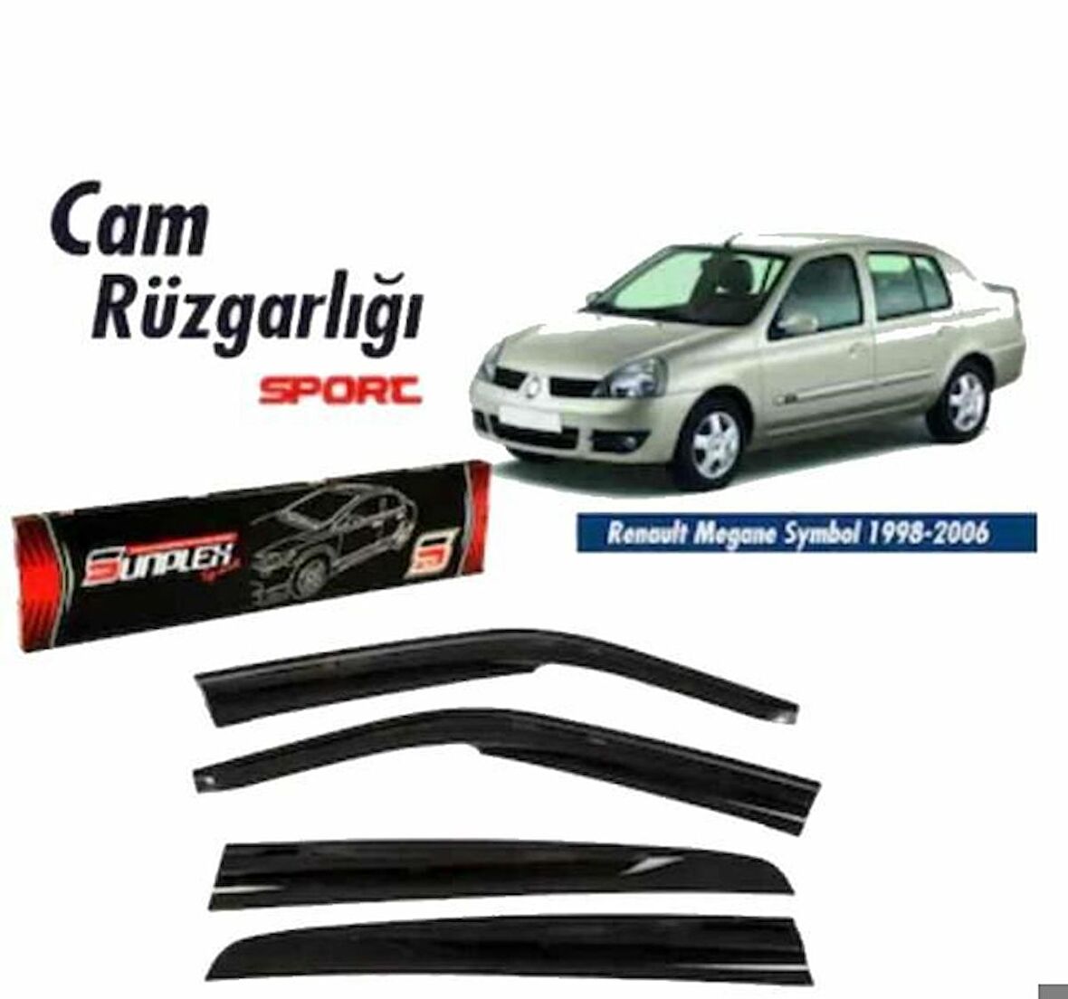 Renault Symbol Mugen Cam Rüzgarlığı 1998-2006 arası 4'lü Sunplex