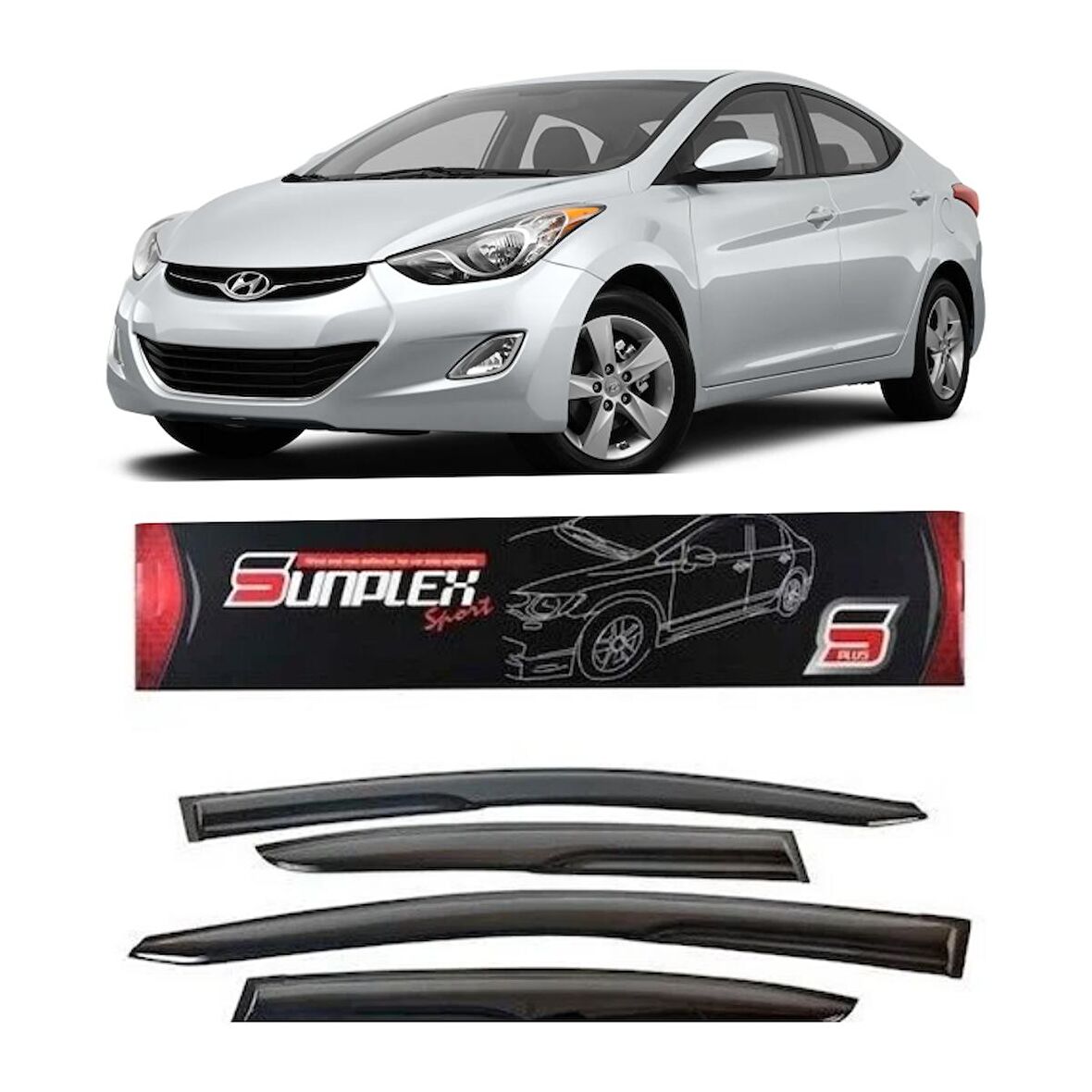 Hyundai Elantra Mugen Cam Rüzgarlığı 2011-2017 arası 4'lü Sunplex