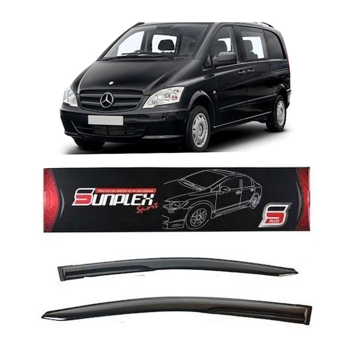 Mercedes Vito Mugen Cam Rüzgarlığı 1998-2007 arası 2'li Sunplex