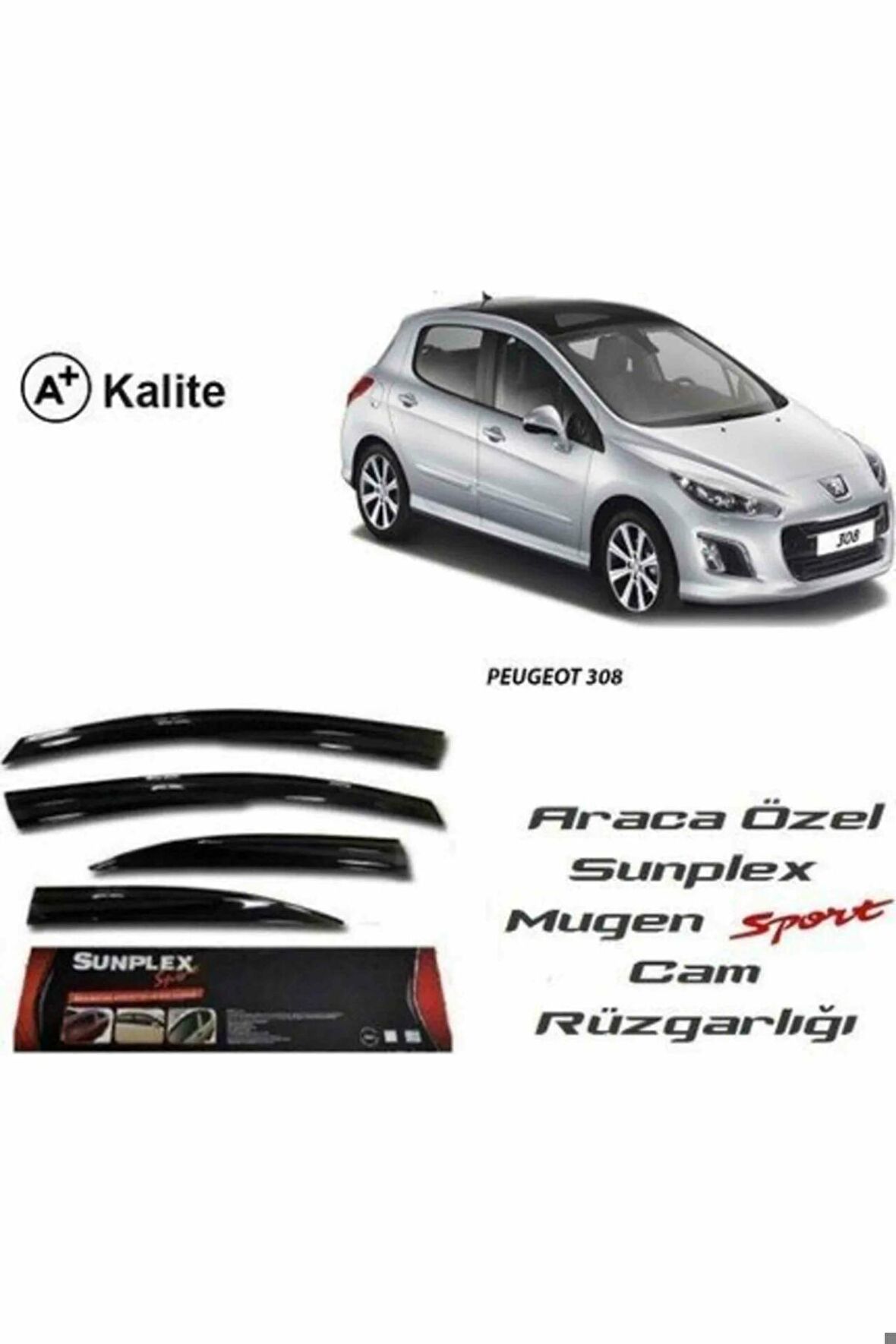 Peugeot 308 Mugen Cam Rüzgarlığı 2000-2014 arası 4'lü Sunplex