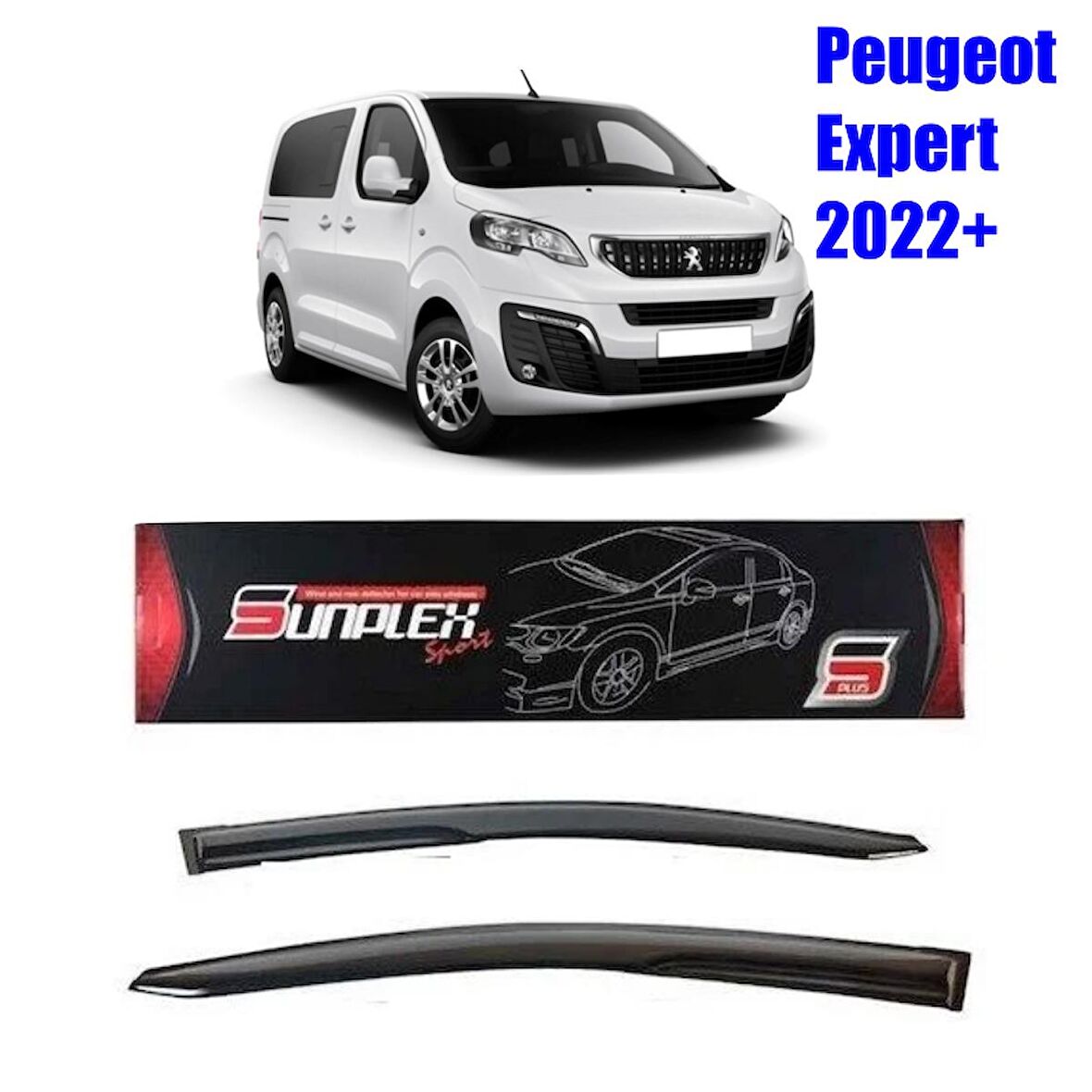 Peugeot Expert Mugen Cam Rüzgarlığı 2022 sonrası 2'li Sunplex