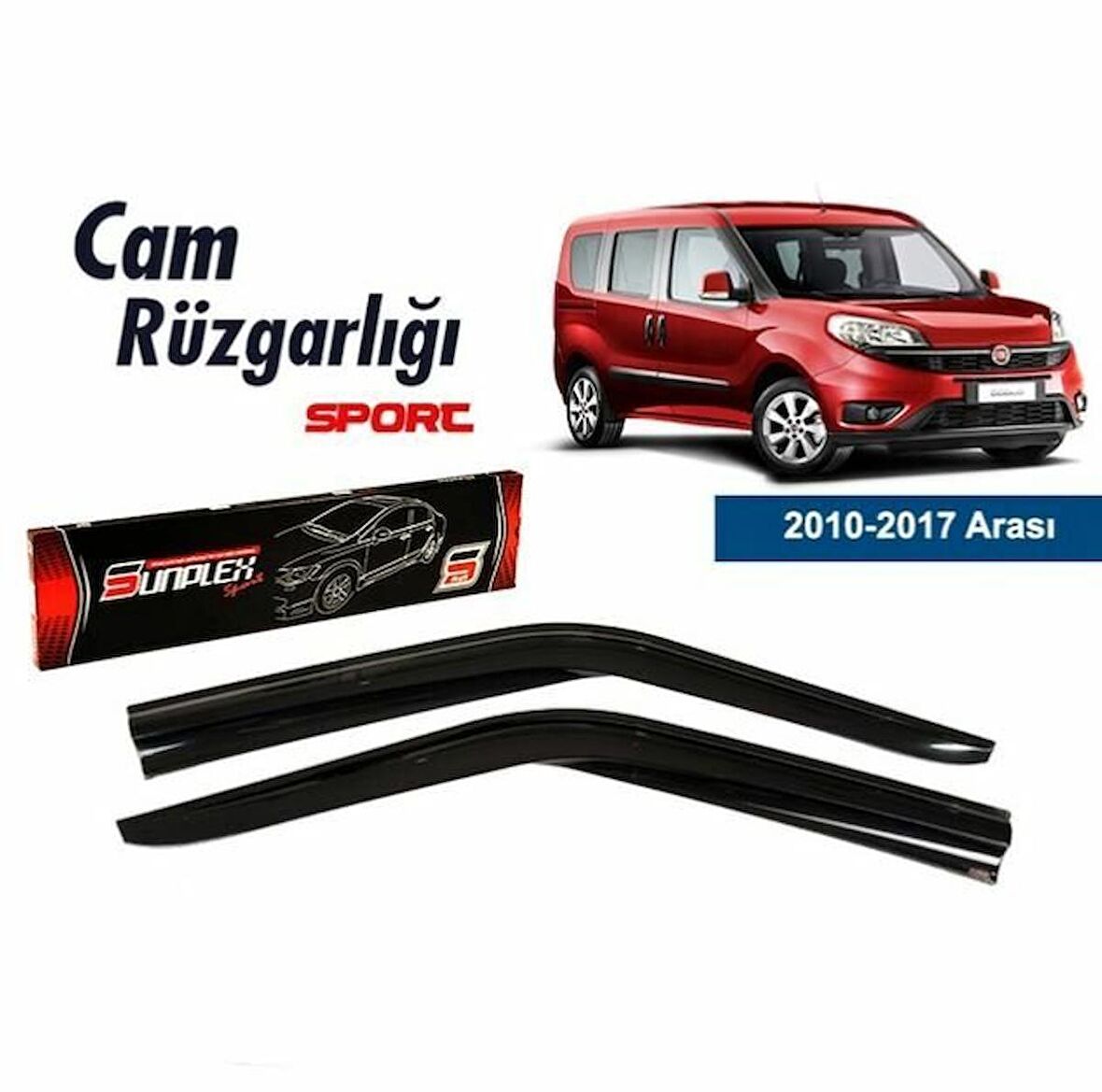 Fiat Doblo Mugen Cam Rüzgarlığı 2010 sonrası 2'li Sunplex