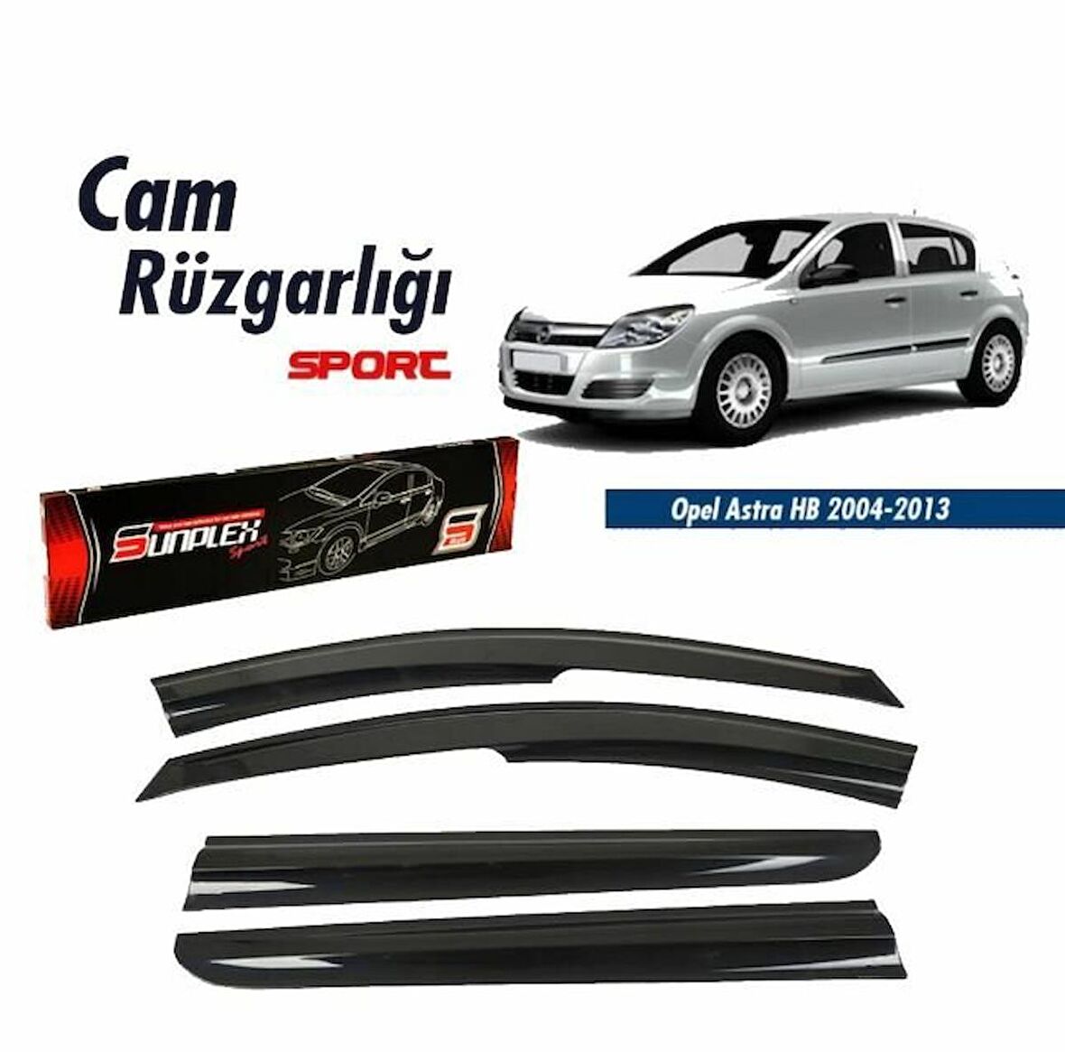 Opel Astra H Mugen Cam Rüzgarlığı 2004-2013 arası 4'lü Sunplex