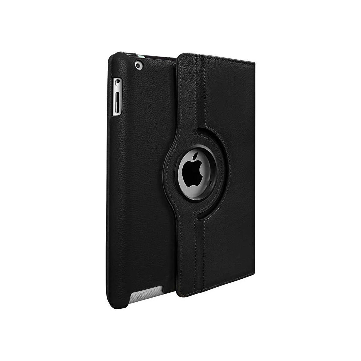 Teleplus iPad 2 3 4 Kılıf Kapaklı Standlı 360 Dönerli Standlı Kapak Dn2 Siyah
