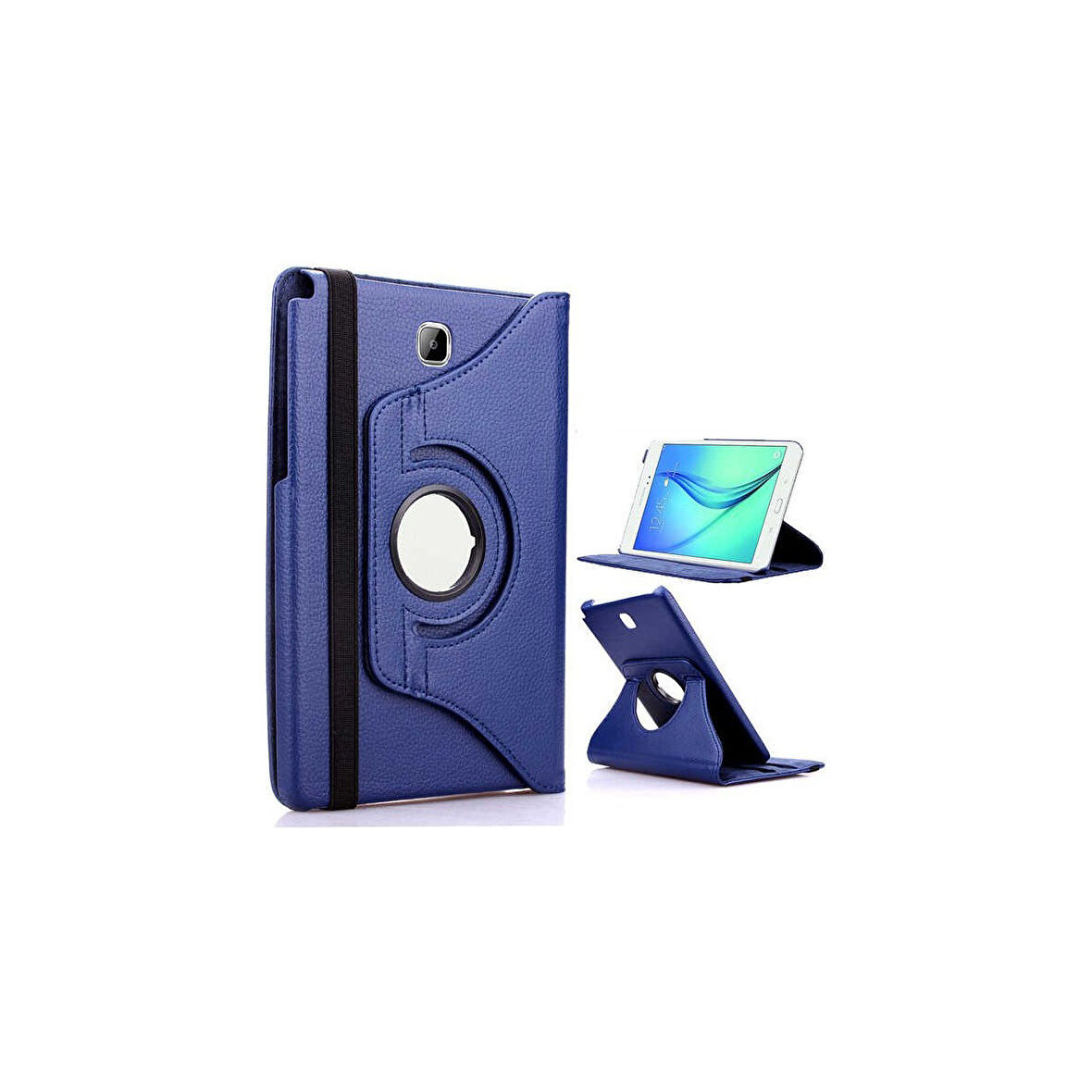 Teleplus Samsung Galaxy Tab A 10.1 2016 P580 Kılıf Kapaklı Standlı 360 Dönerli Standlı Kapak Dn2 Lacivert