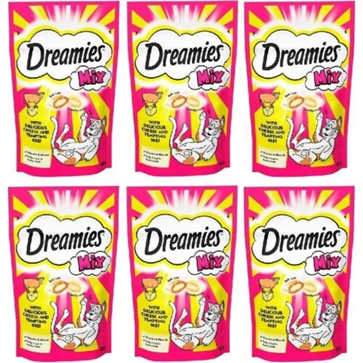 Dreamies Mix Sığır Etli ve Peynirli Kedi Ödülü 60 gr (6 Adet)