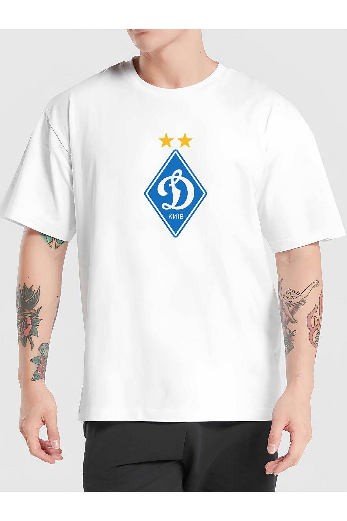 FK Dinamo Kiev Futbol Takımı Tasarım Baskılı Oversize  Unisex Tişört T-shirt