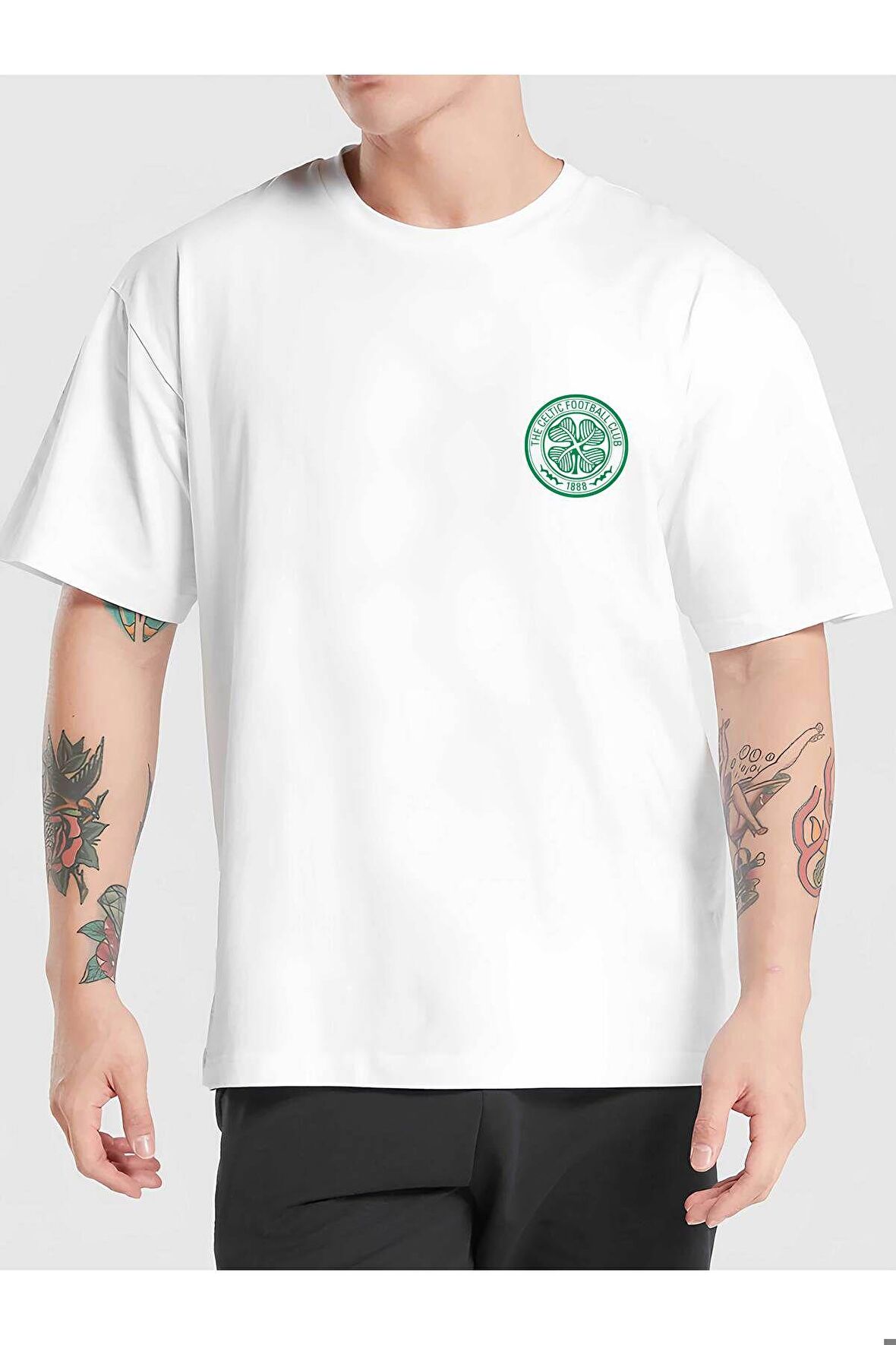 Celtic Futbol Takımı Tasarım Baskılı Oversize  Unisex Tişört T-shirt