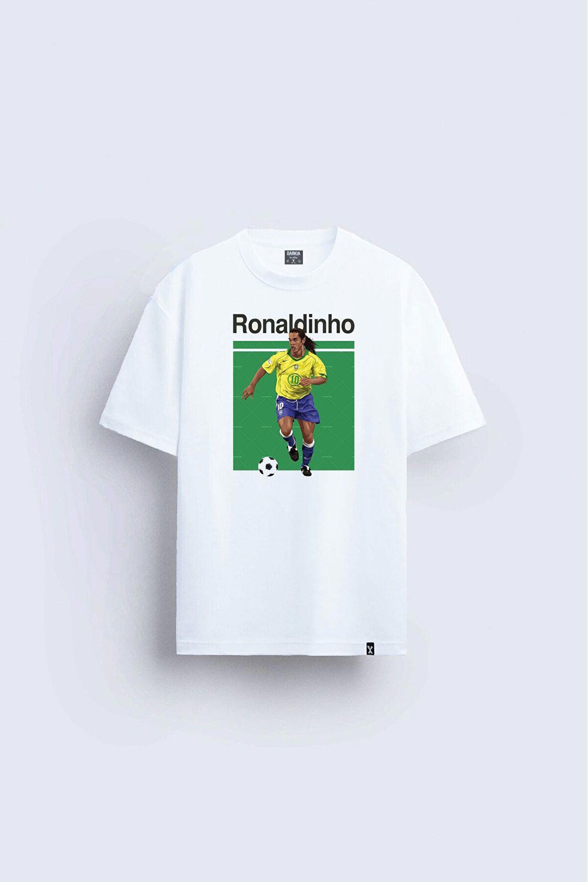Ronaldinho Özel Tasarım Baskılı Beyaz Tişört T-shirt