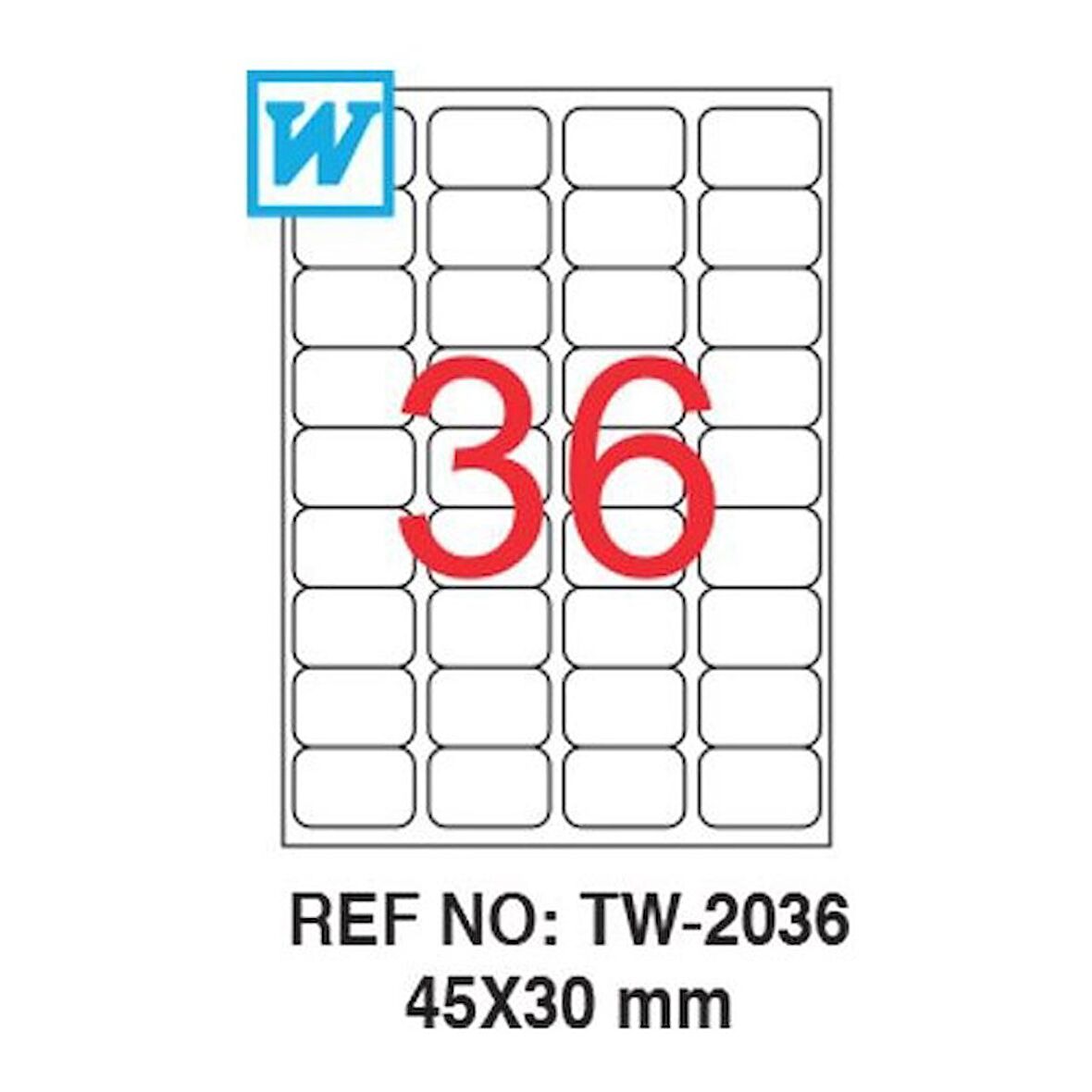 Tanex 45 x 30 Mm Laser Etiket Tw-2036