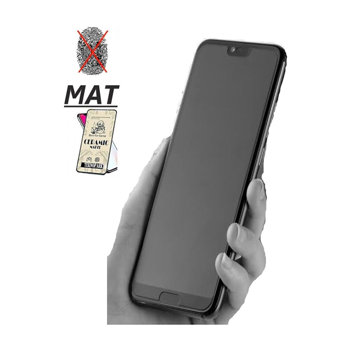 Huawei P20 Lite Mat Ekran Seramik Tam Kaplayan Kırılmaz Cam Nano Ekran Koruyucu