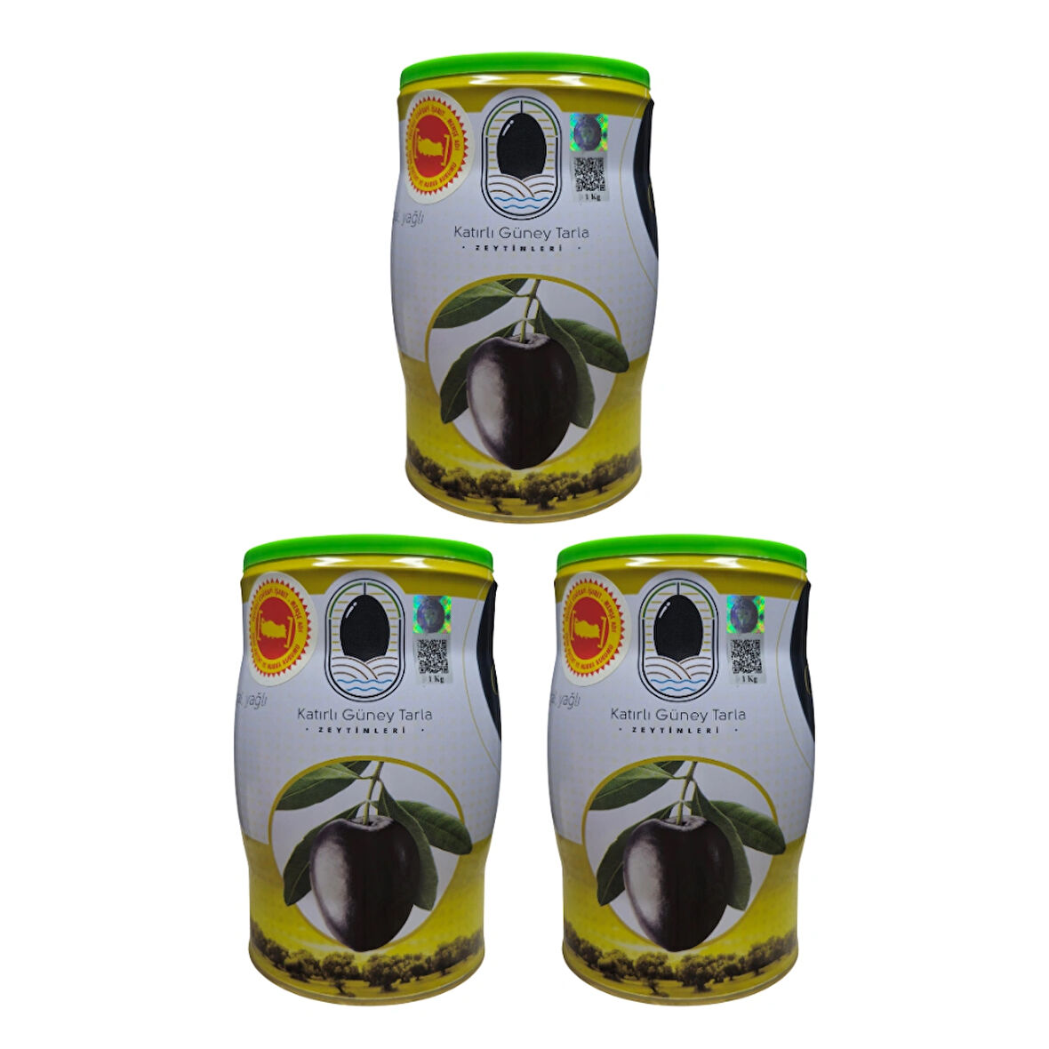 Katırlı Köyü Gemlik Coğrafi İşaretli L Boy Yöresel Katkısız Siyah Zeytin 3 Adet 1 KG