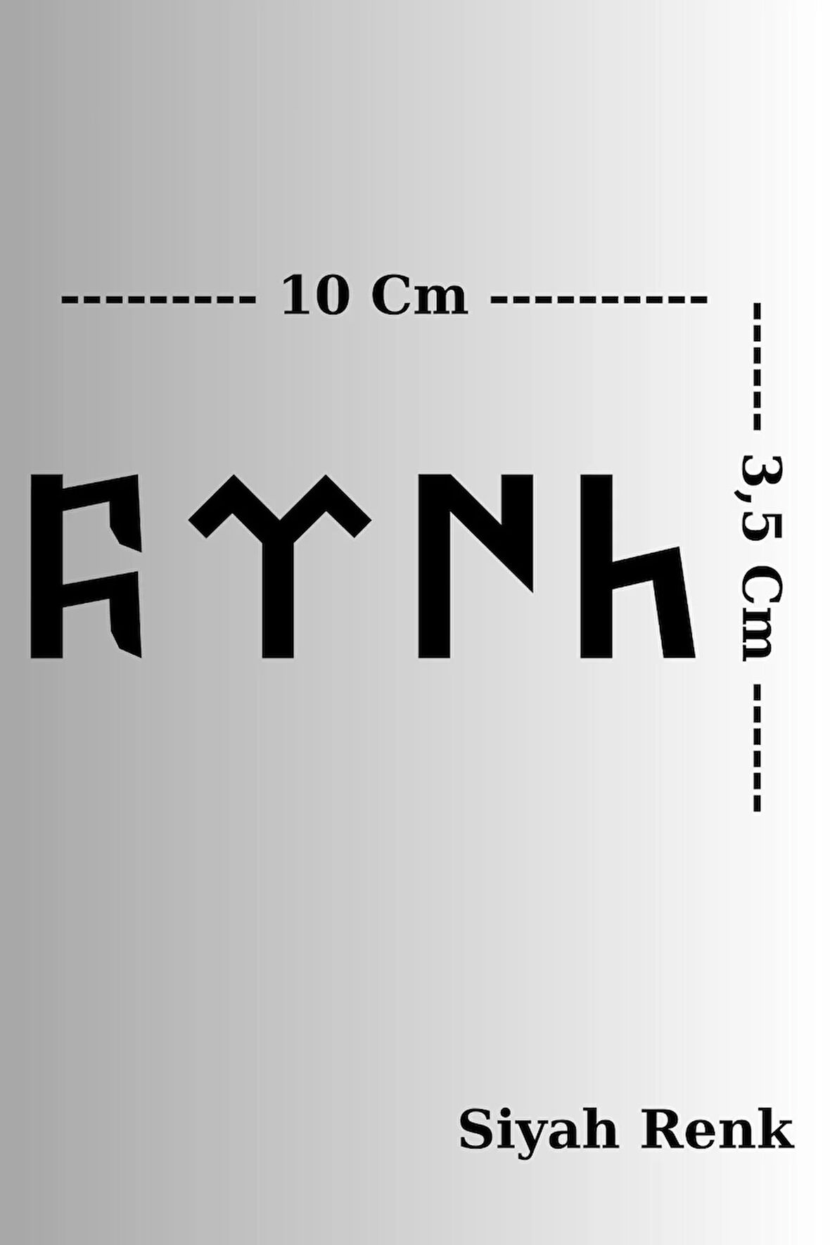 Göktürkçe "Türk" Yazılı Araç Sticker 10 cm