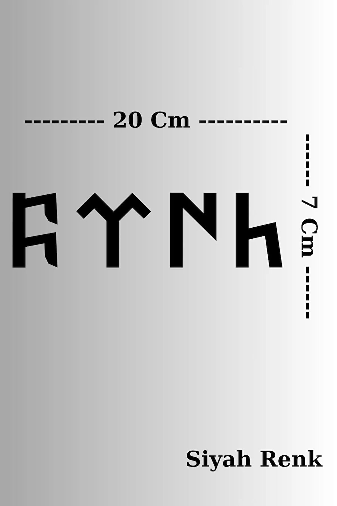 Göktürkçe "Türk" Yazılı Araç Sticker 20 cm Siyah