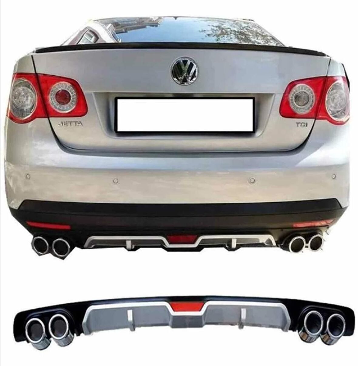 Vw Jetta Mk5 uyumlu üniversal difüzör Siyah 2005-2010 arası