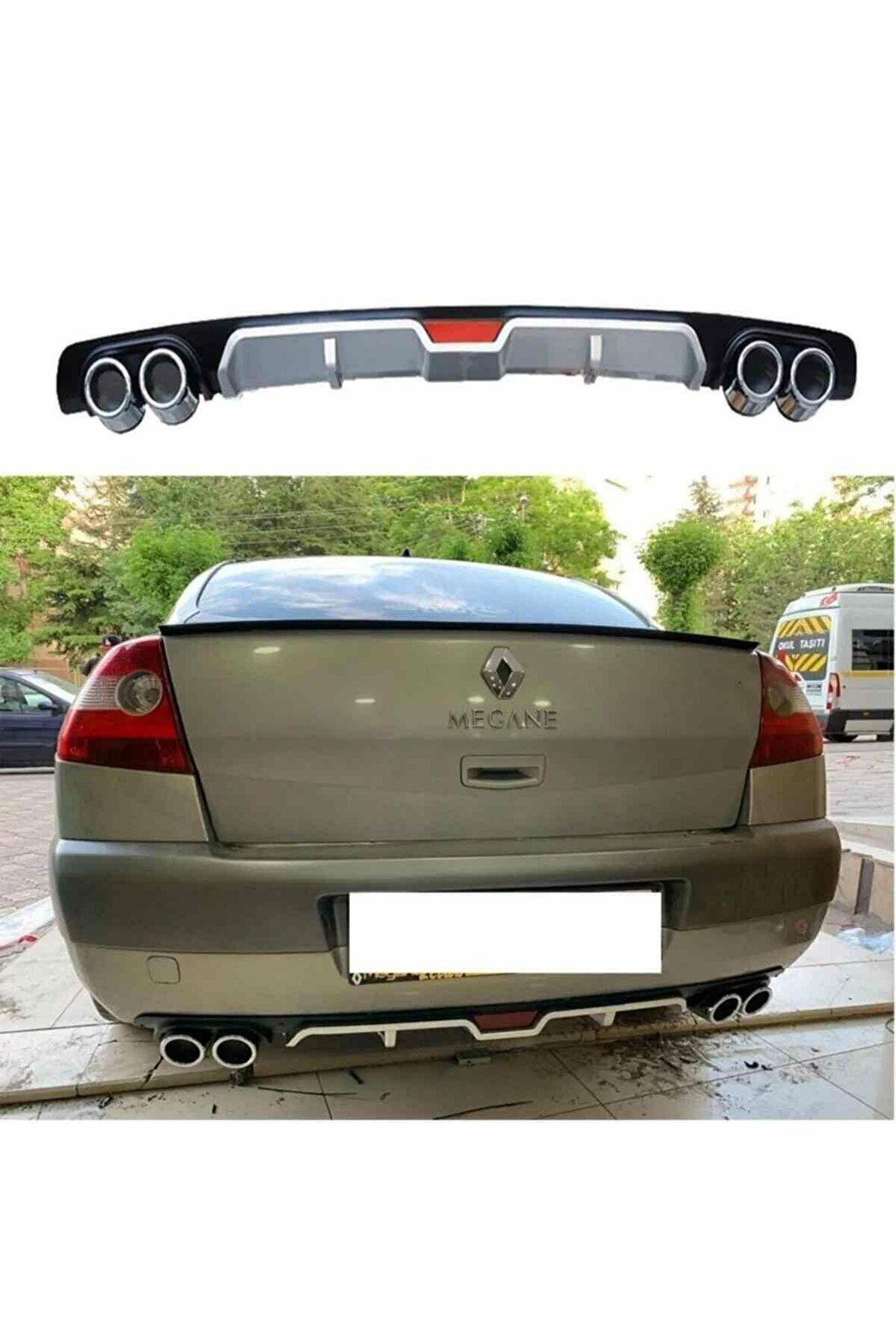 Renault Megane 2 uyumlu üniversal difüzör Gri 2002-2009 arası