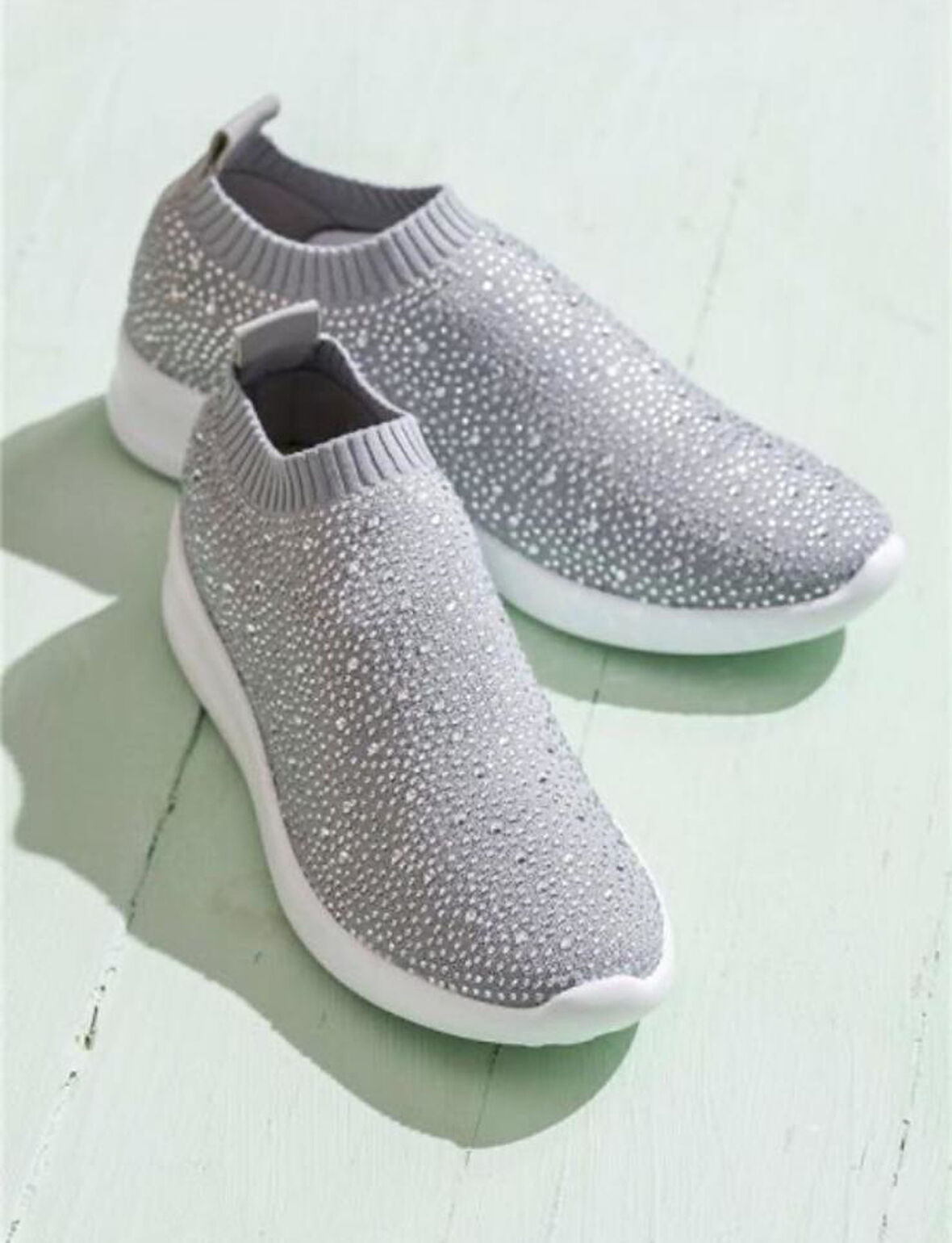 Kadın Sneaker Ayakkabı Gri taş Detaylı Günlük Rahat