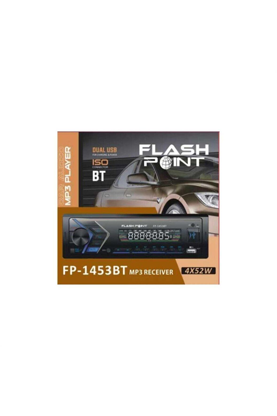 Aybakan Flashpoint Kaliteli Bluetooth Sd Kart Çift Usbli Oto Teyip Araba Teyibi Mp3 Fp-1453bt