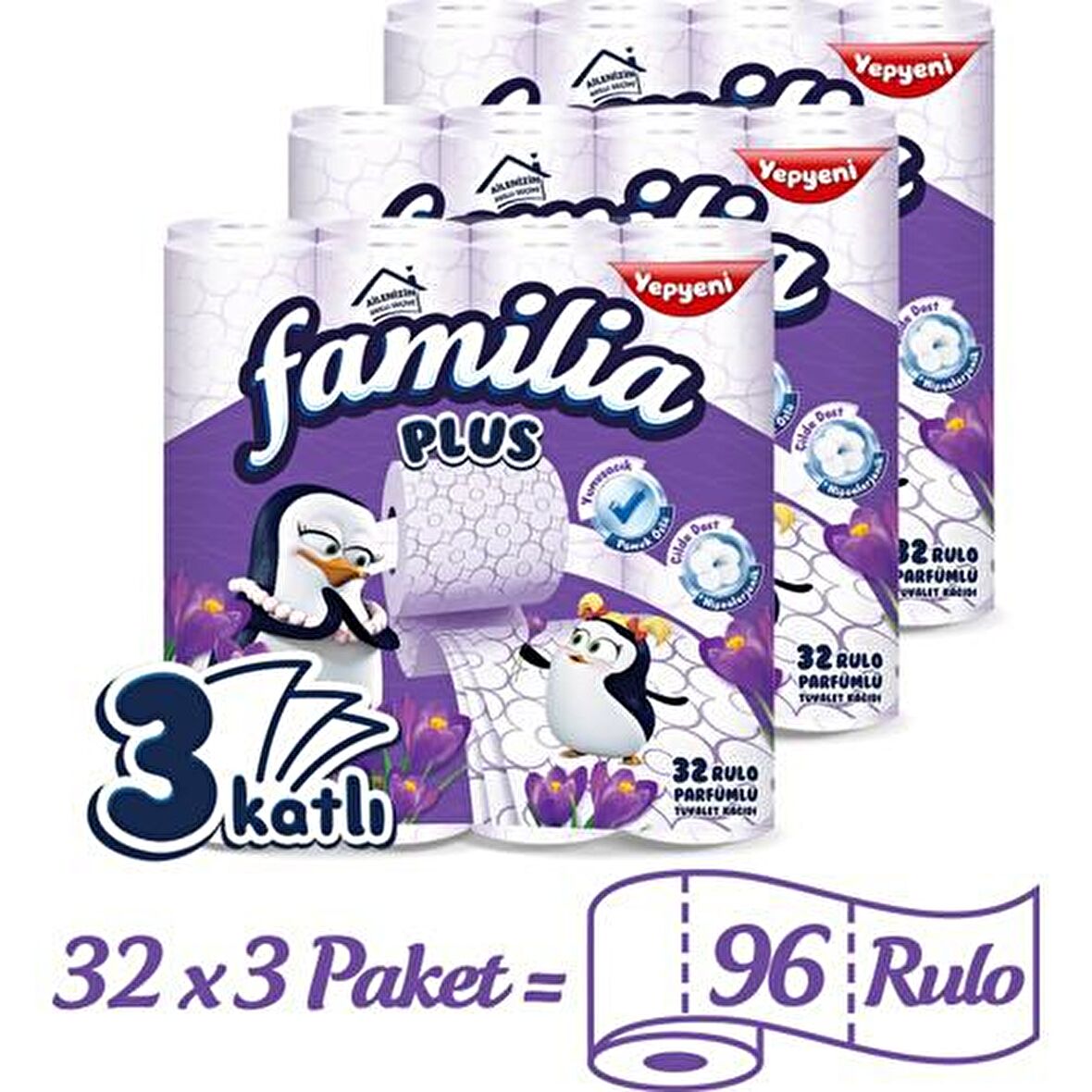 Familia Plus Kokulu 3 Katlı 3 x 32'li Tuvalet Kağıdı