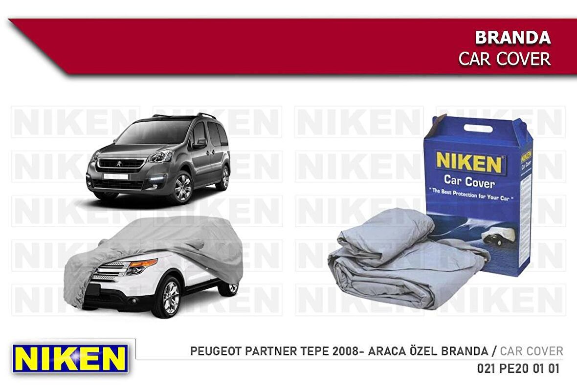 Peugeot Partner Tepee (araca özel üretim) Oto Branda Araç Örtüsü 2008 sonrası modeller Niken