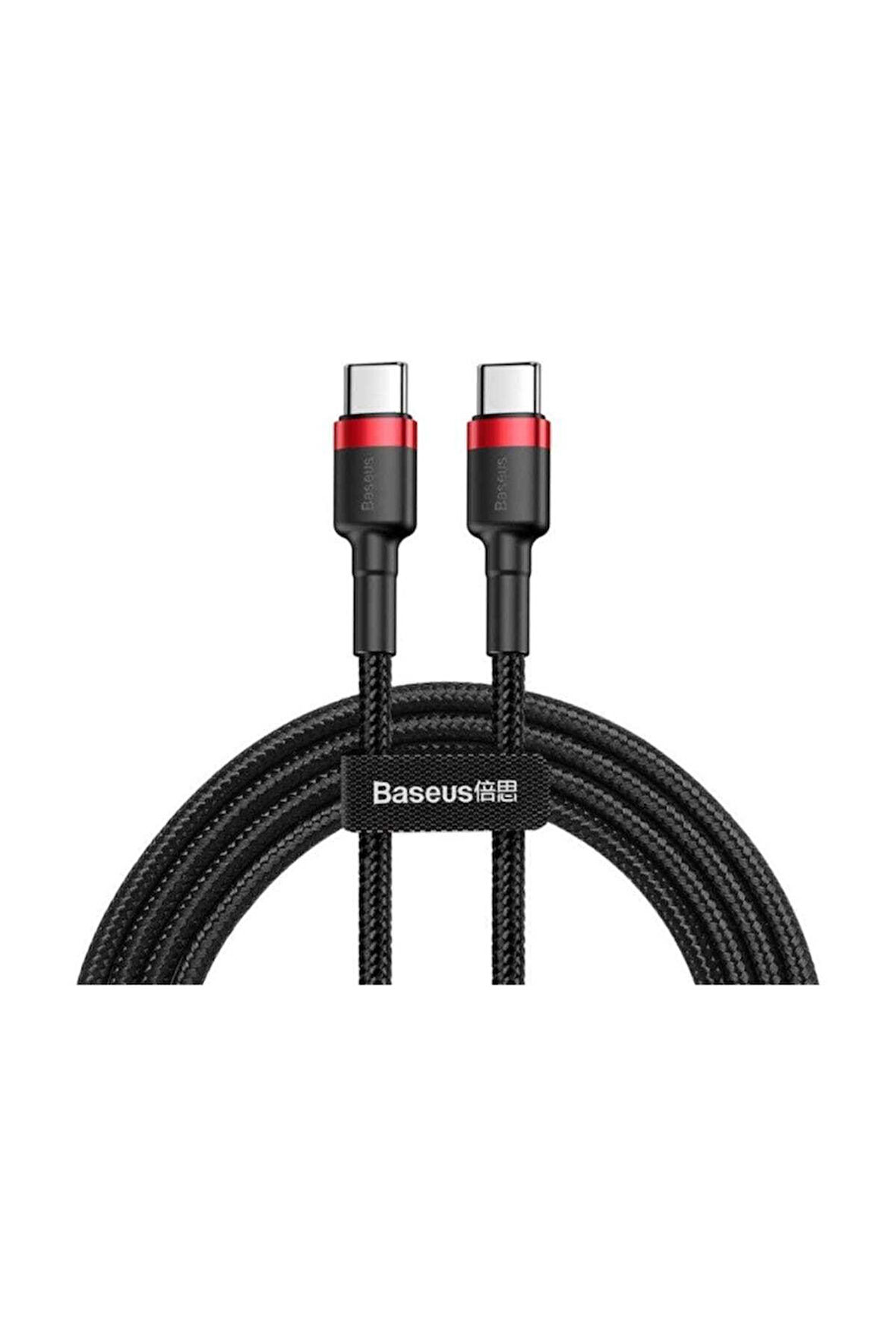 Cafule Series Type-C PD2.0 60W Flash Charge Cable (20V 3A) 1M Siyah-Kırmızı 0002342347504