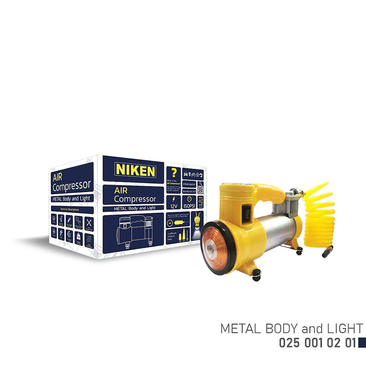 Hava Kompresörü Sarı Metal Gövde Niken