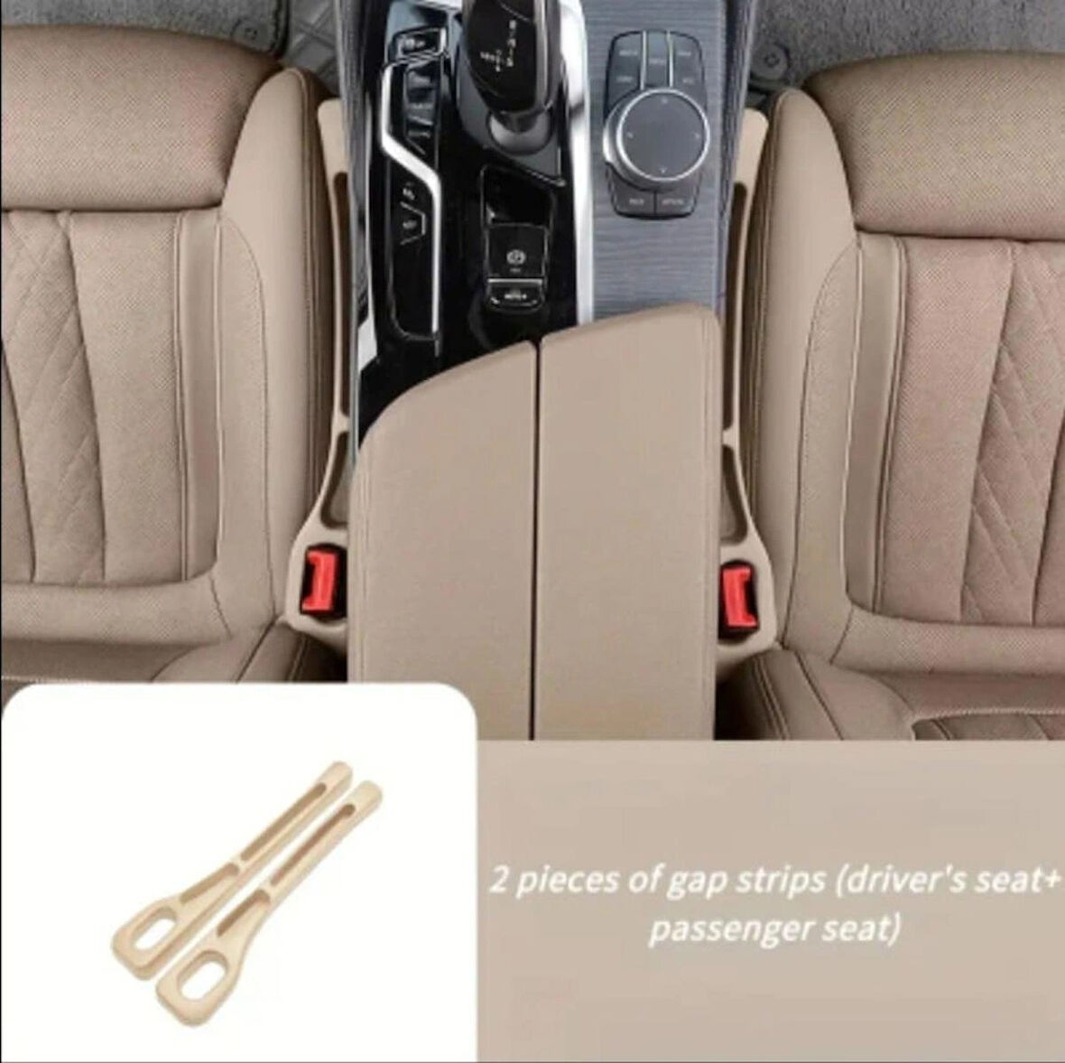 2 Adet Krem Renk Araba Koltuk Arası Düzenleyici 7-40cm Ebatlarında Uyumlu