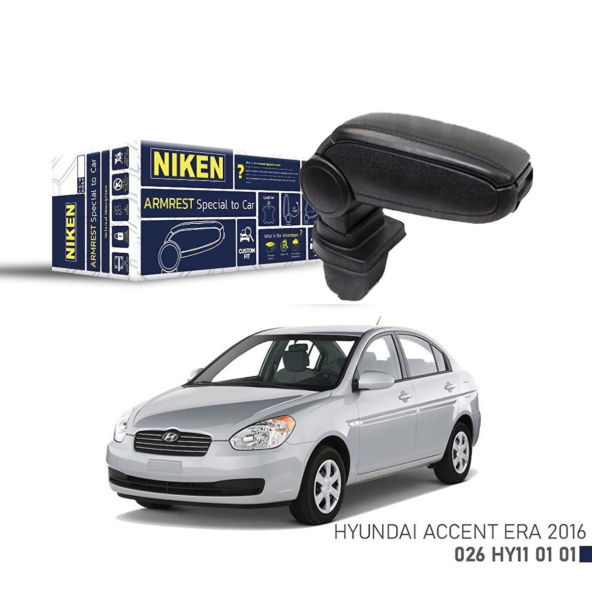 Niken Hyundai Accent Era 2006 Araca Özel Kol Dayama Siyah