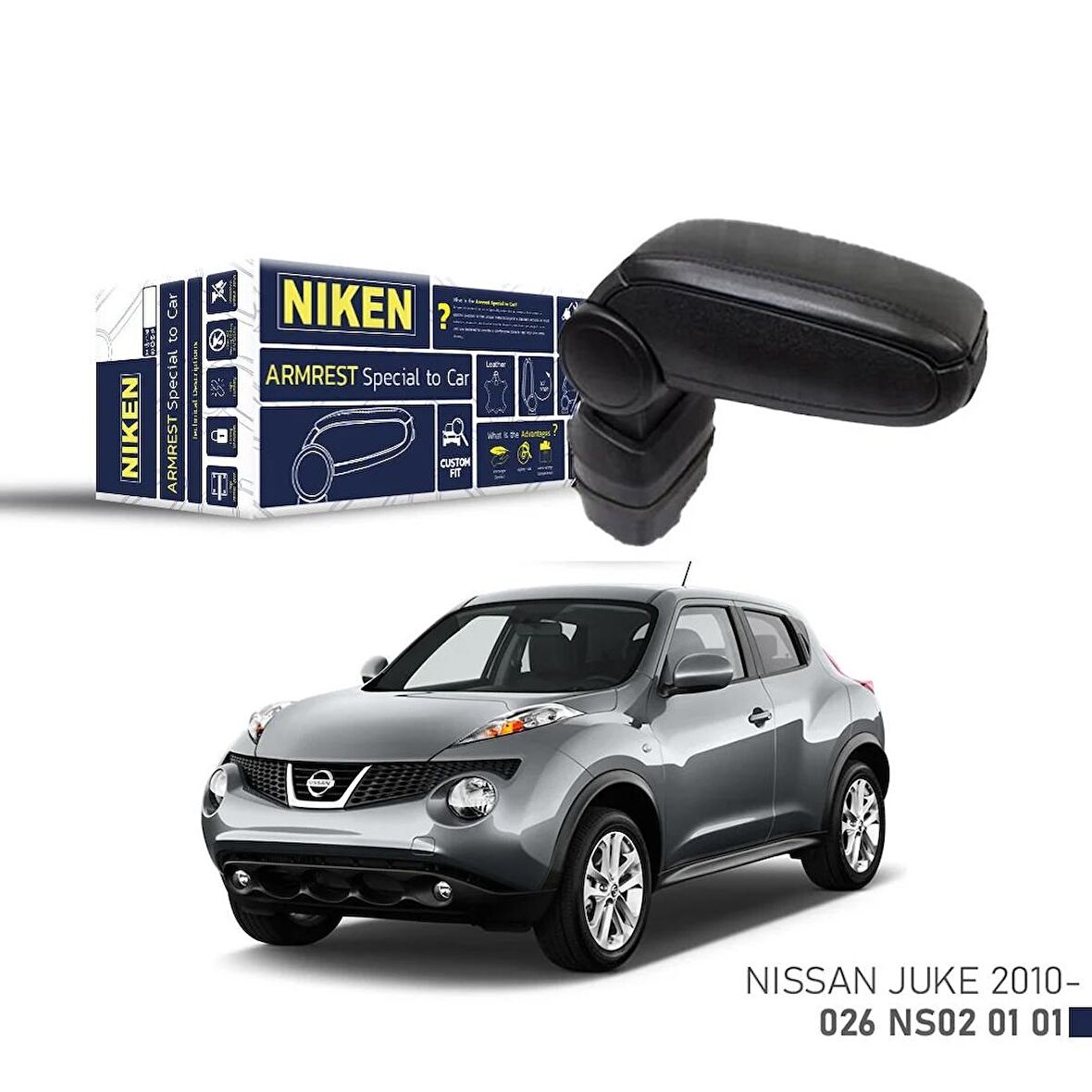 Niken Nıssan Juke 2010+ Sonrası Araca Özel Kol Dayama Siyah