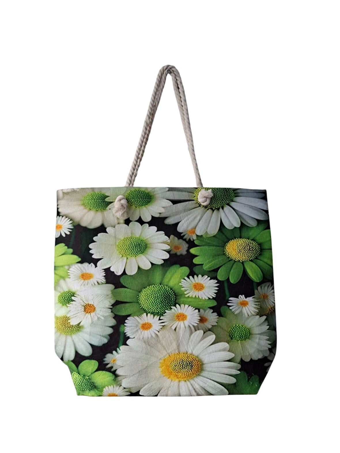 Spteks Karışık Renk Çift Taraf Baskı Çiçek Ve Kelebek Figürlü Keçe Yazlık Plaj Ve Tatil El Çantası