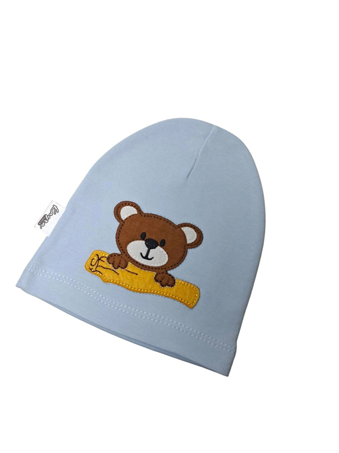 Spteks 0-2 Yaş Erkek Bebe Mavi Renk Ayıcık Figürlü Yazlık Bere