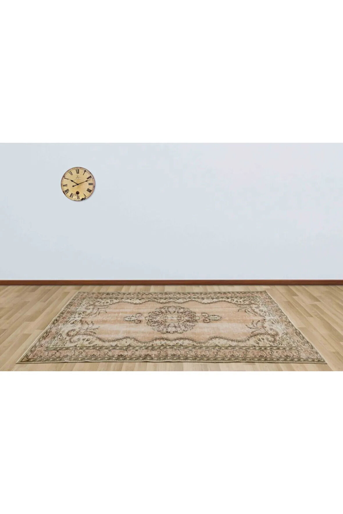 Bej Modern Vintage Eskitme Halı 159x263