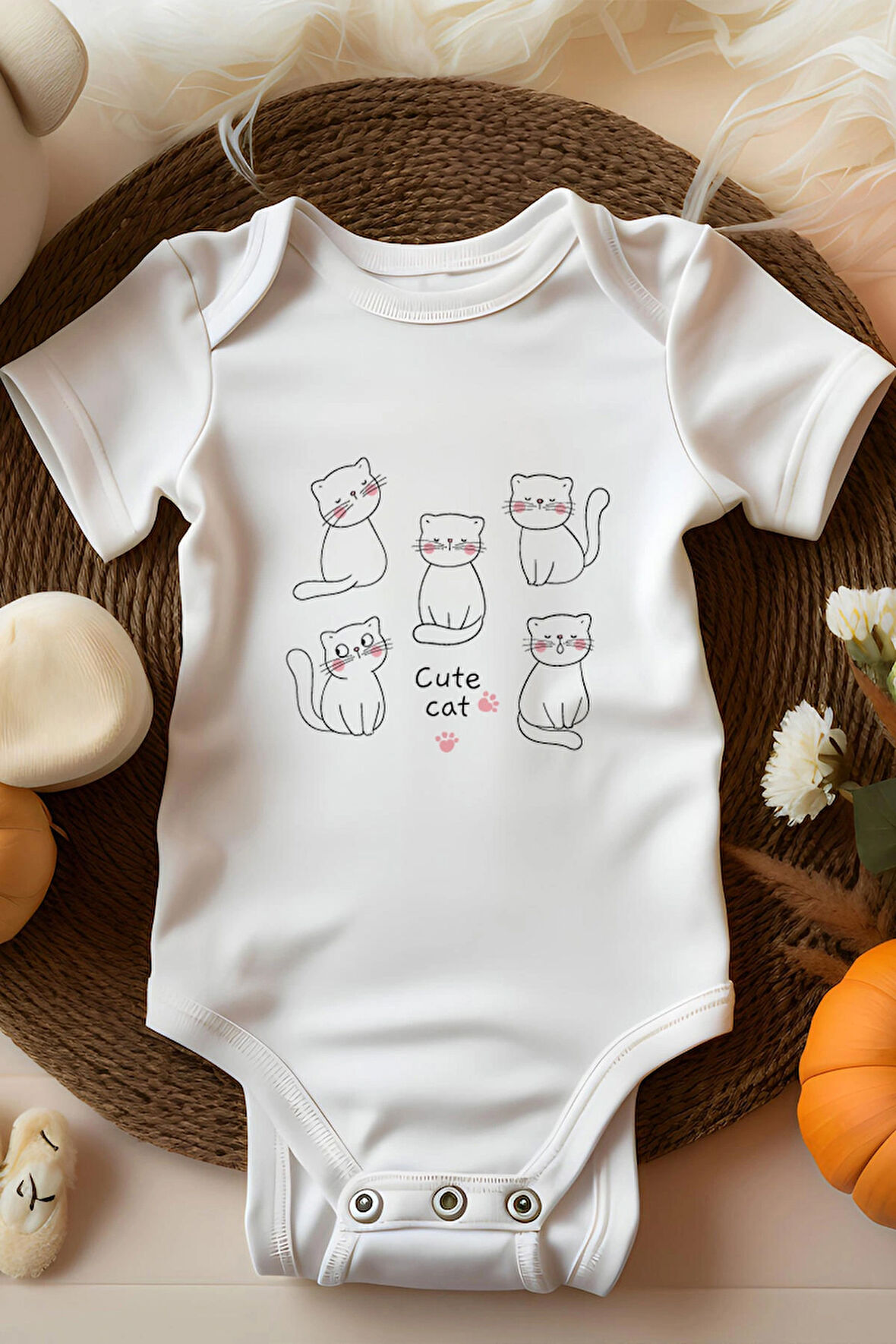 BebekPerisi Cute Cat Tasarımlı Bebek Body