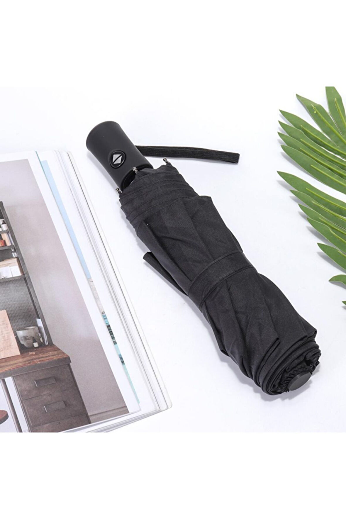 Drn Şemsiye Siyah Tam Otomatik Rüzgarda Kırılmayan To-4425 3760000407