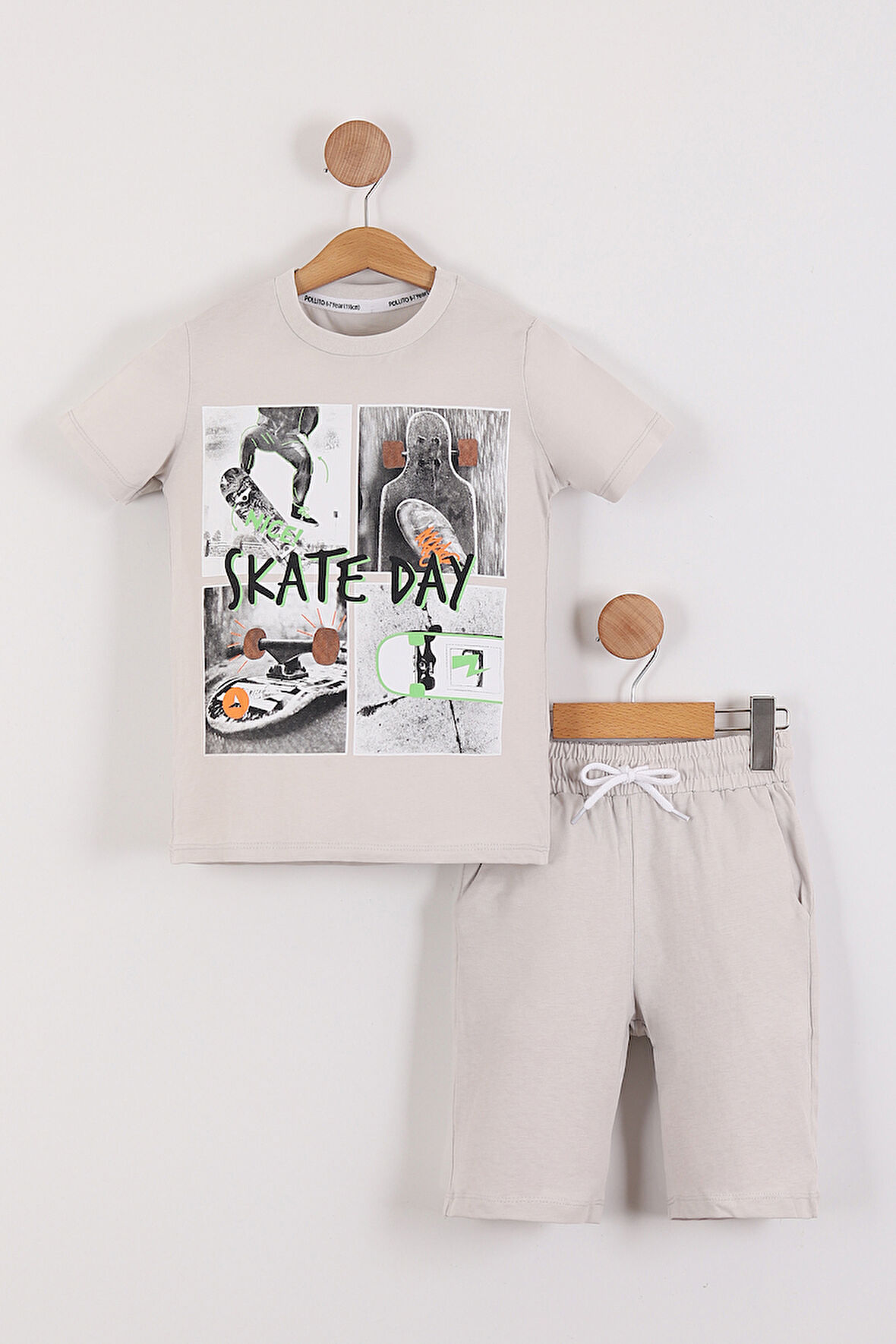 Erkek Çocuk Skate Day Baskılı Tişört Şort 2'li Takım