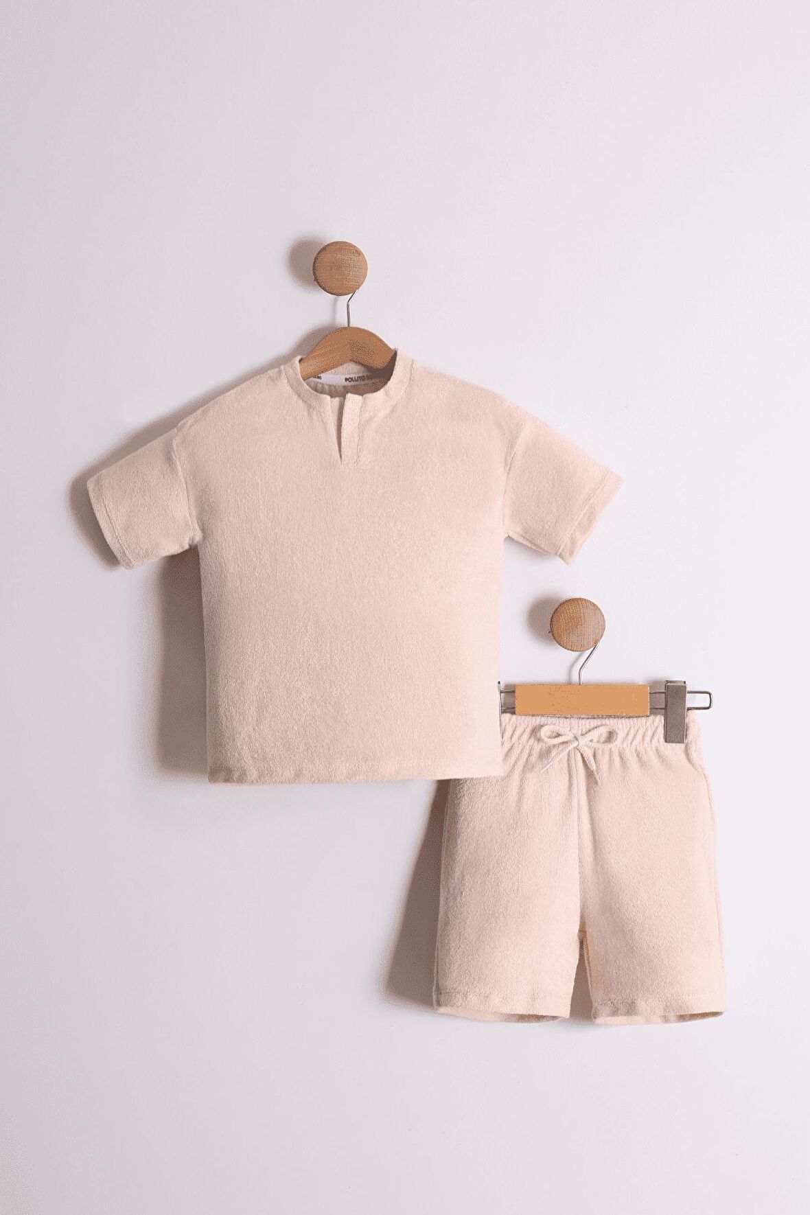 Erkek Çocuk Bisiklet Yaka Yarım Patlı Havlu Kumaş 2'li Takım