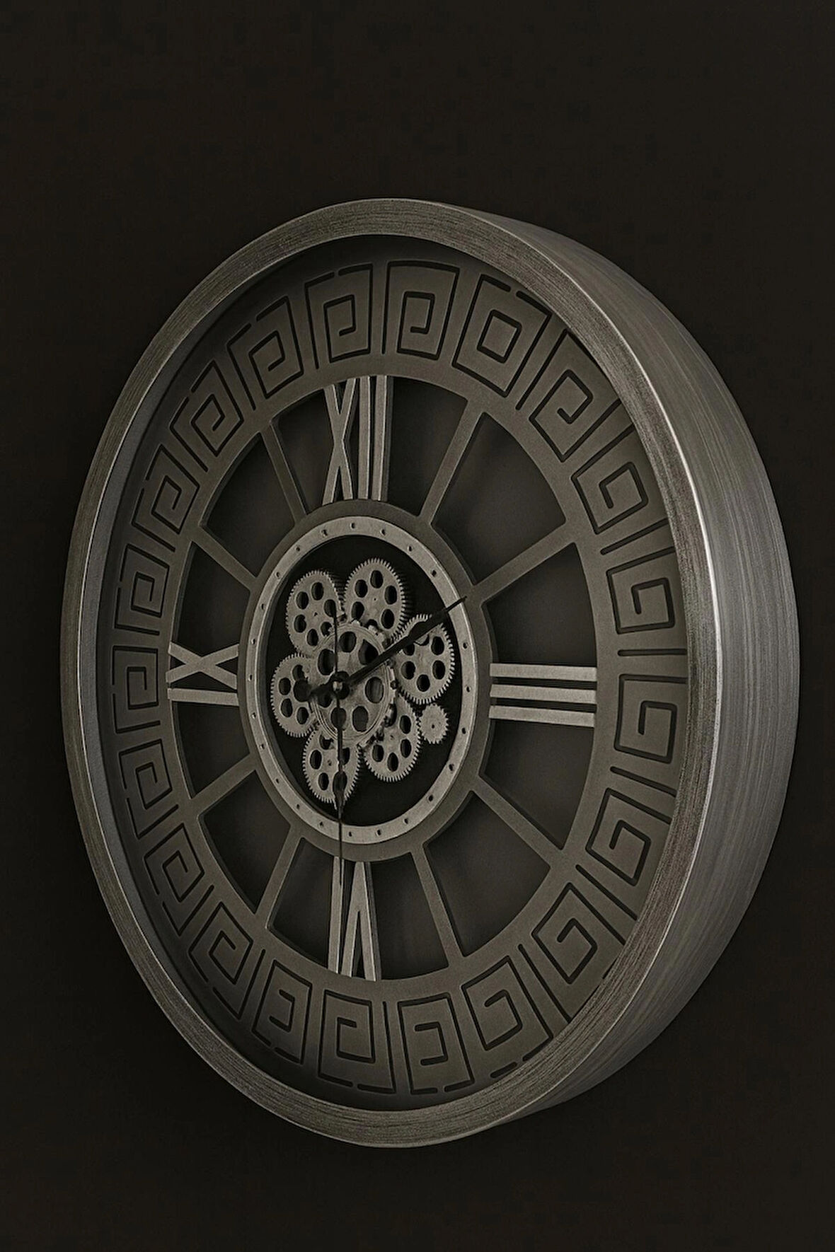 Mekanizmalı Krom Modern Duvar Saati